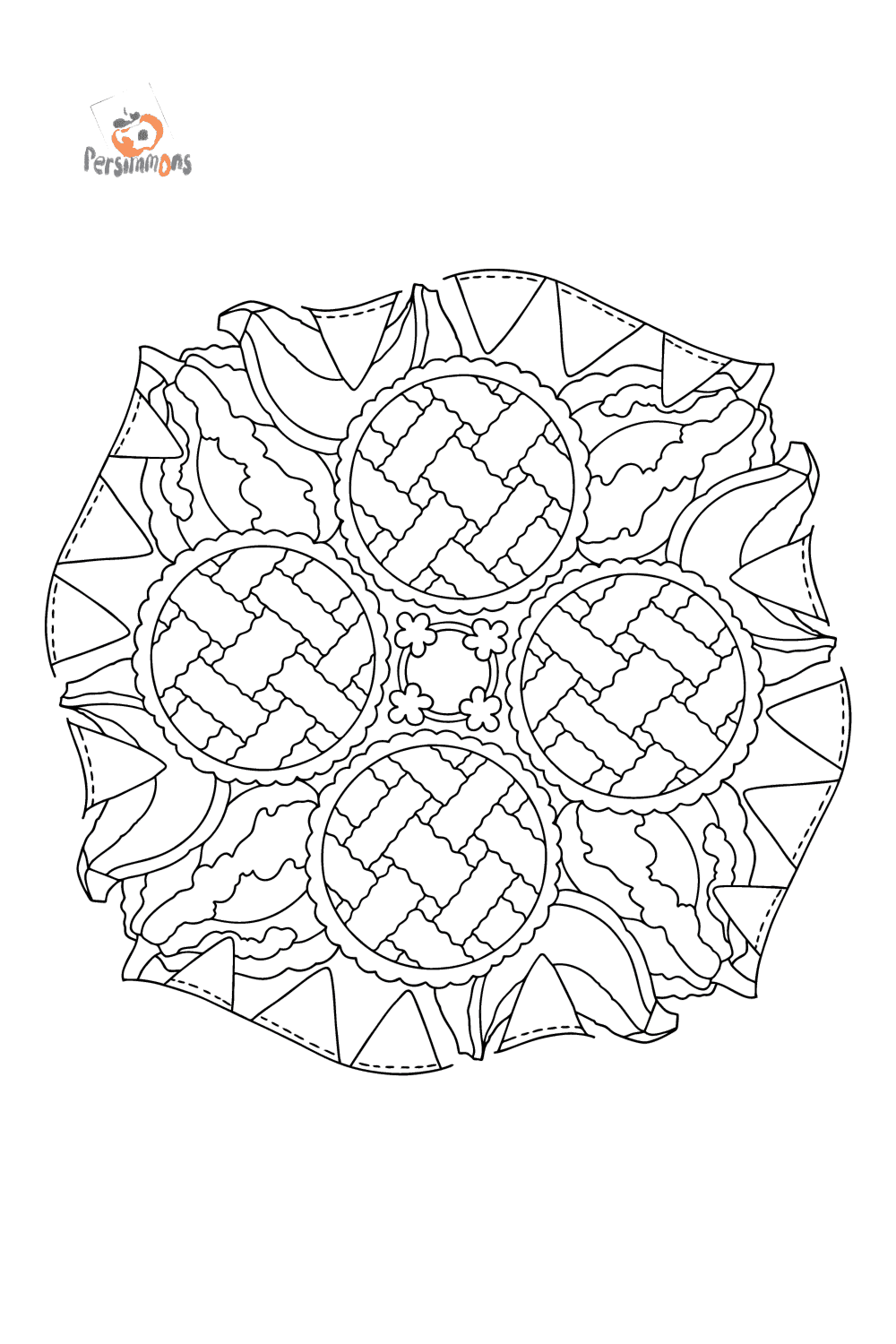 Mandala Pumpkin Pie Coloring Page Coloring For Adults