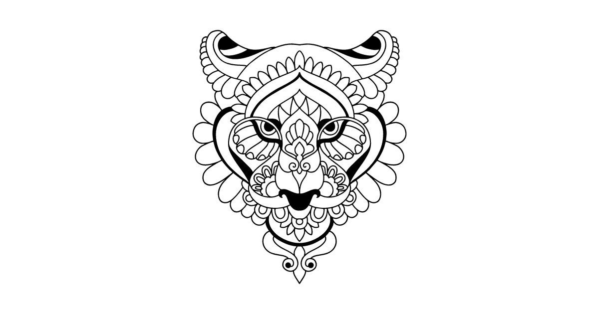 Anti stress tiger Målarbild Coloring for Adults