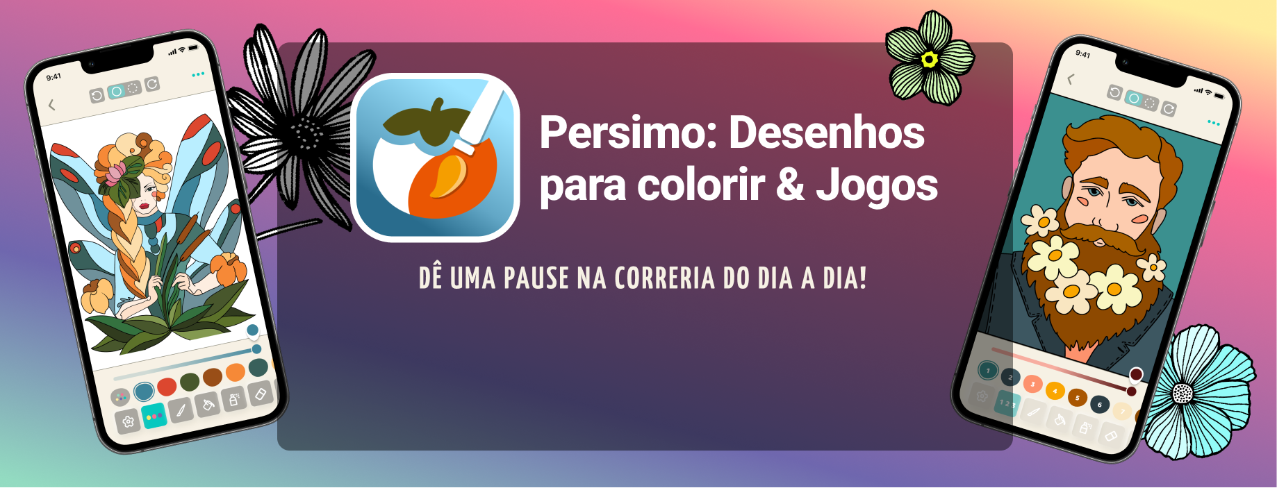Baixe o aplicativo para colorir e fazer uma pausa