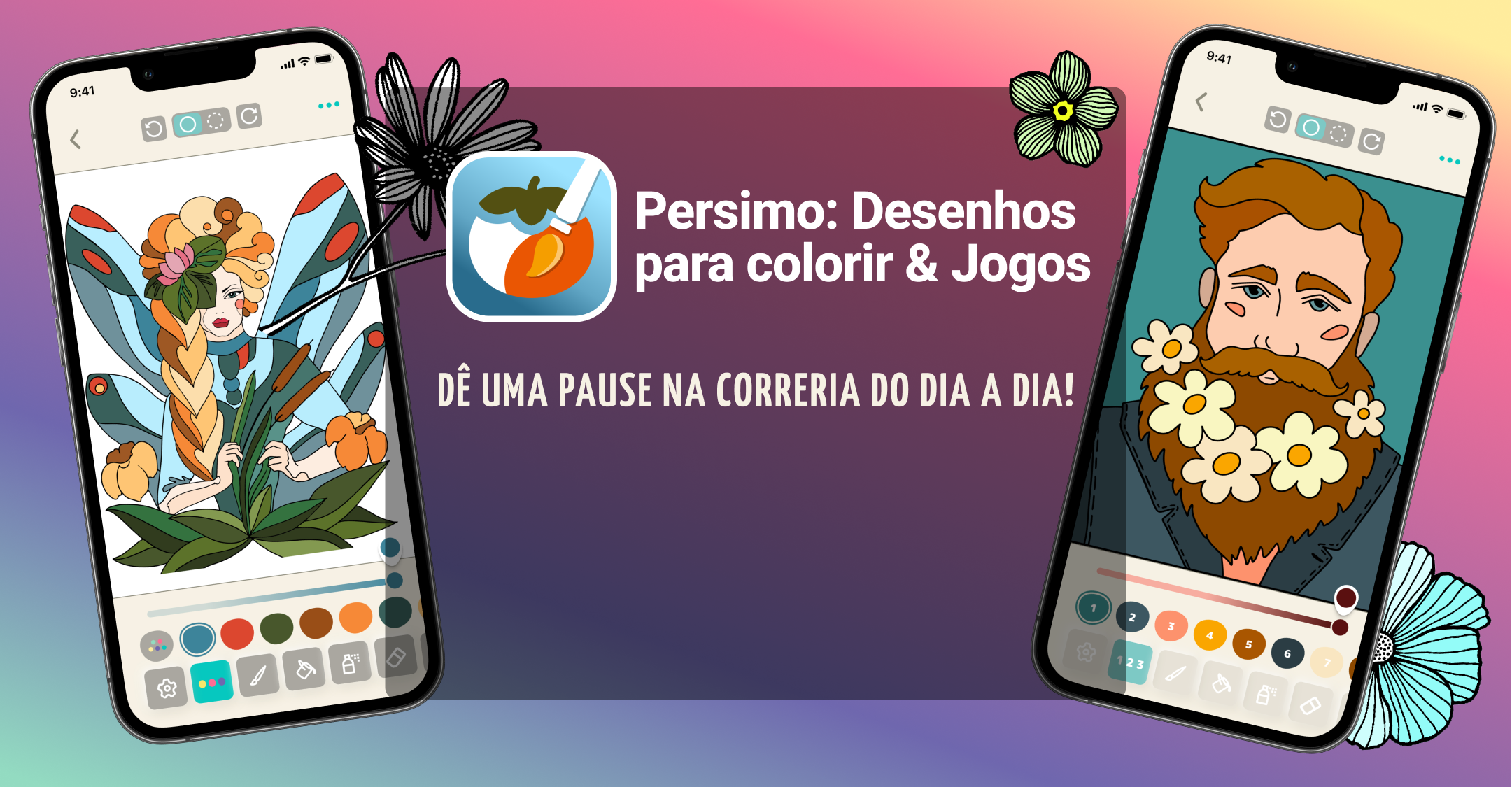 Cor e relaxe da agitação diária