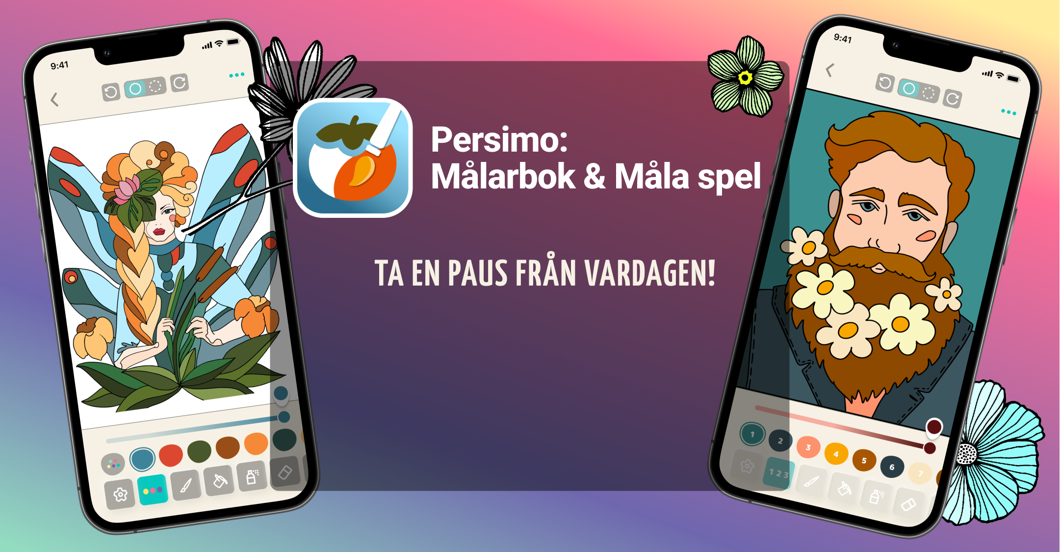 Färg och koppla av från det dagliga liv och rörelse