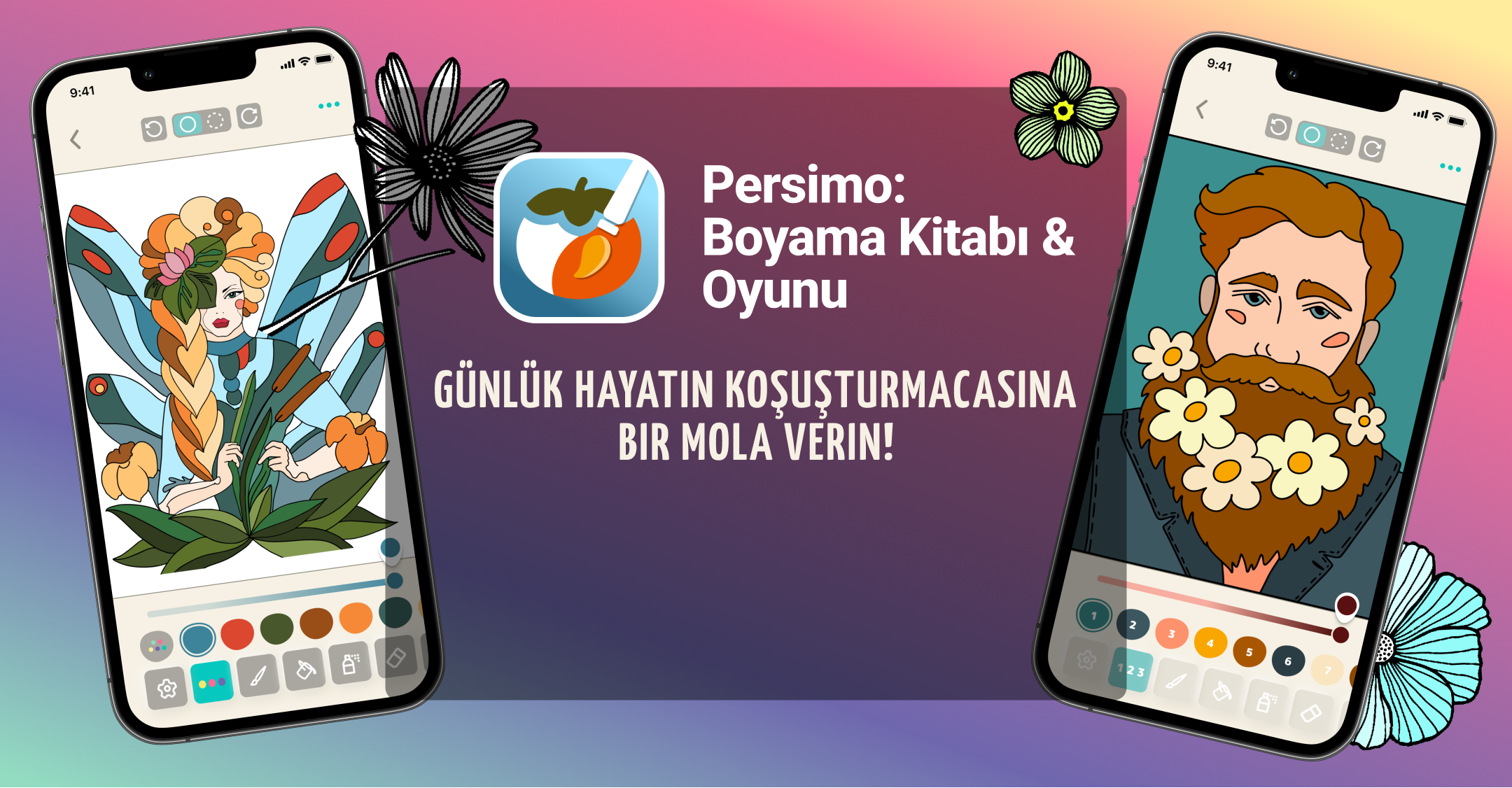 Günlük koşuşturmadan renklendirin ve rahatlayın