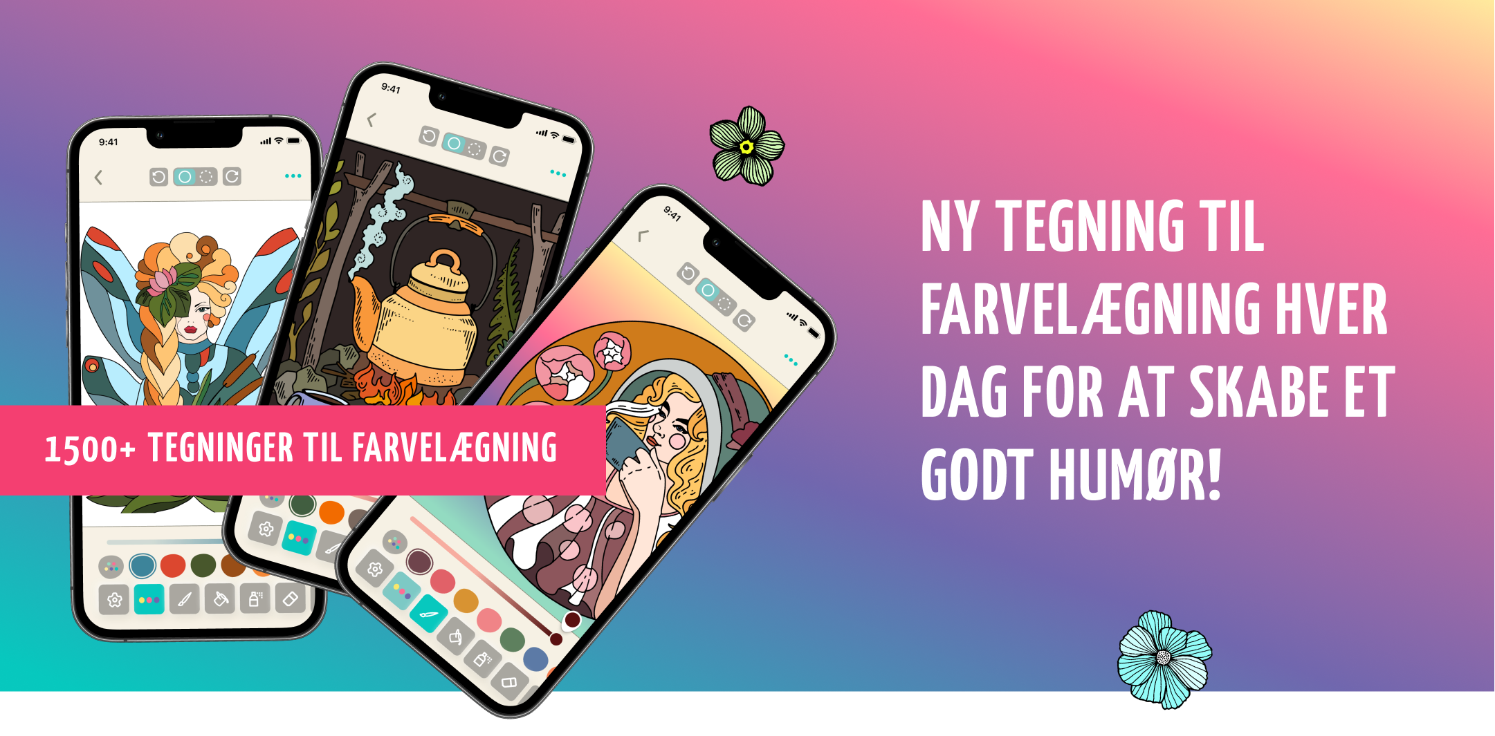 Nye farvelægningssider i appen