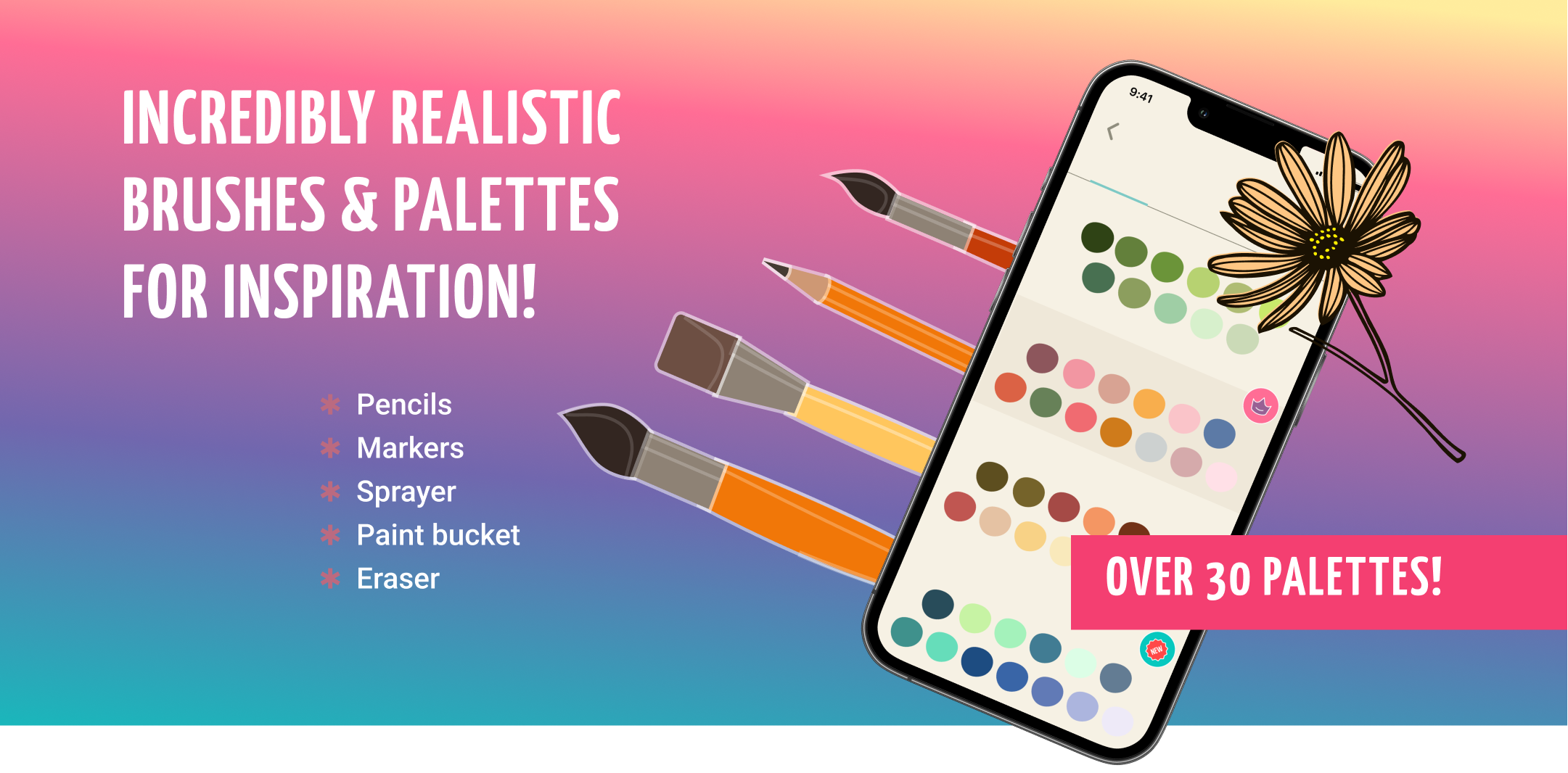 Paint with realistic brushes