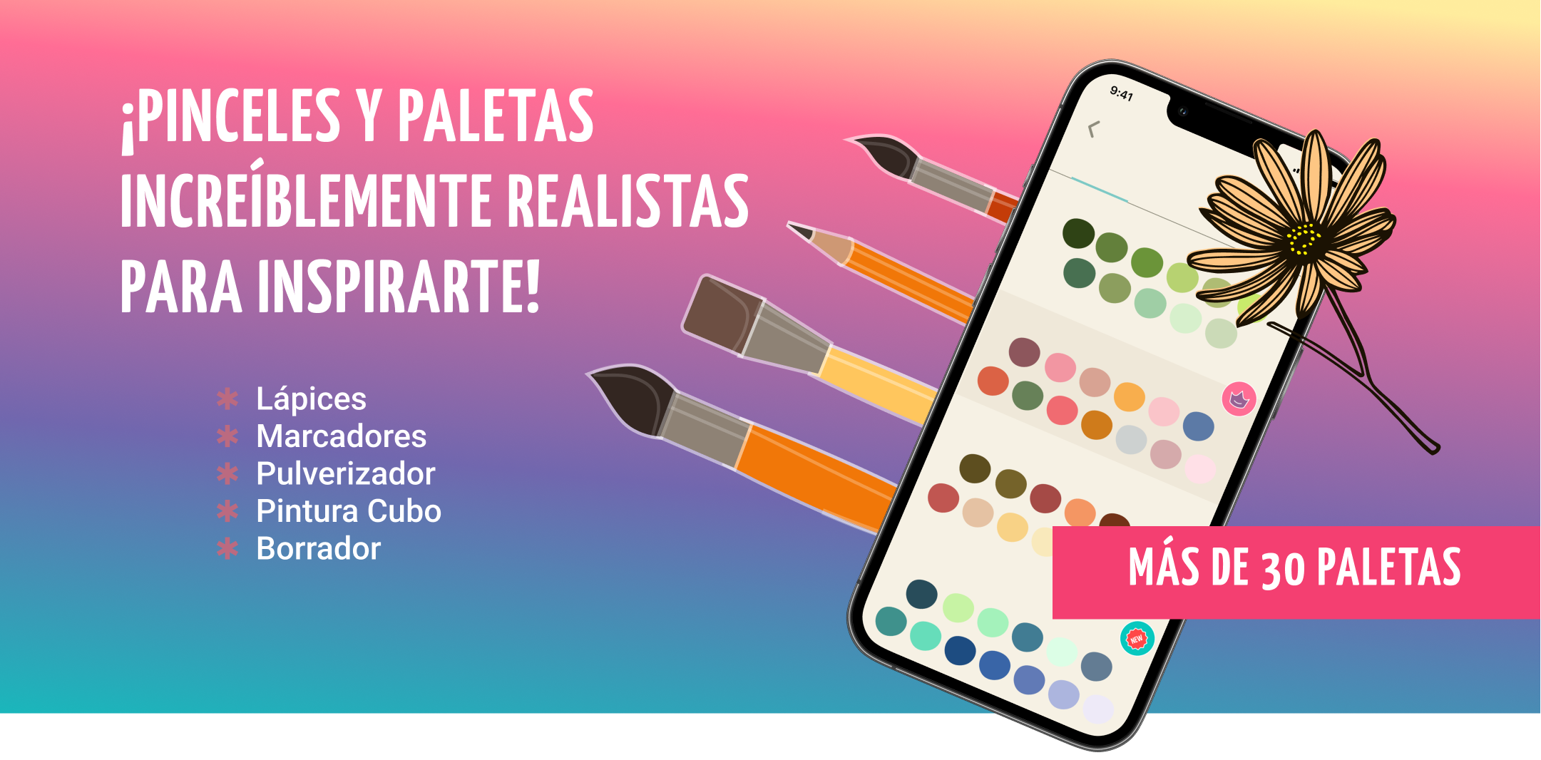 Pintar con cepillos realistas