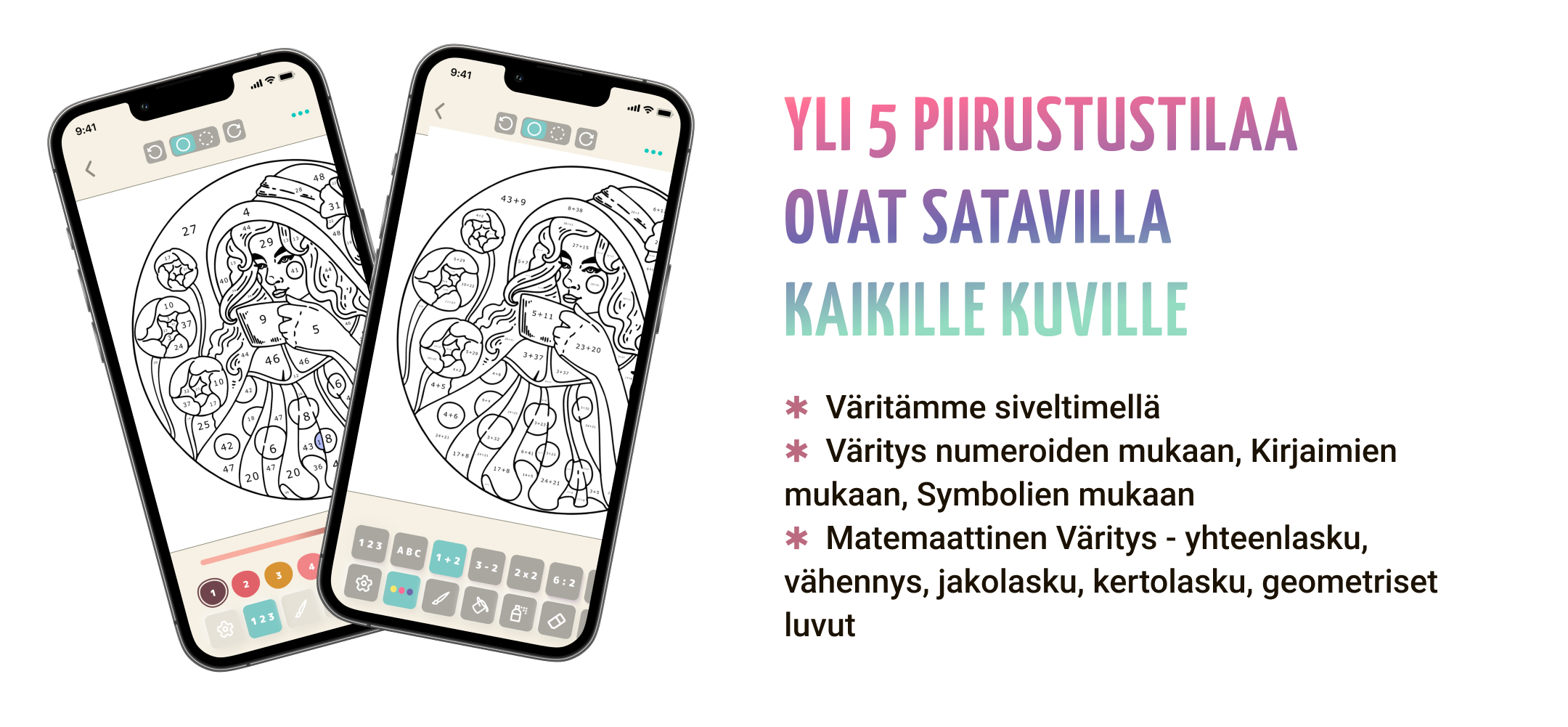 Käytä realistisia harjoja tai leikki numeroiden mukaan