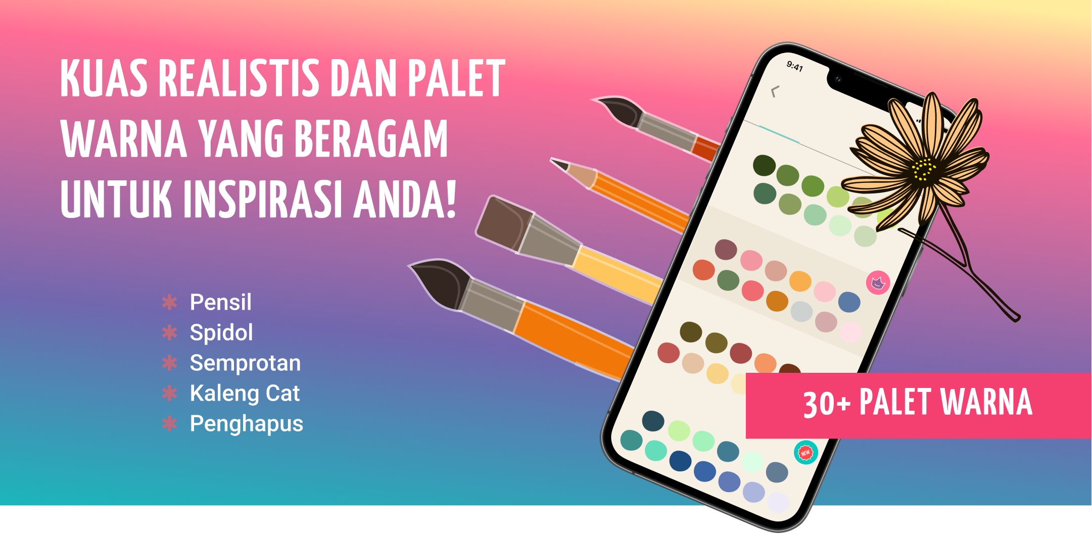 Lukis dengan kuas yang realistis