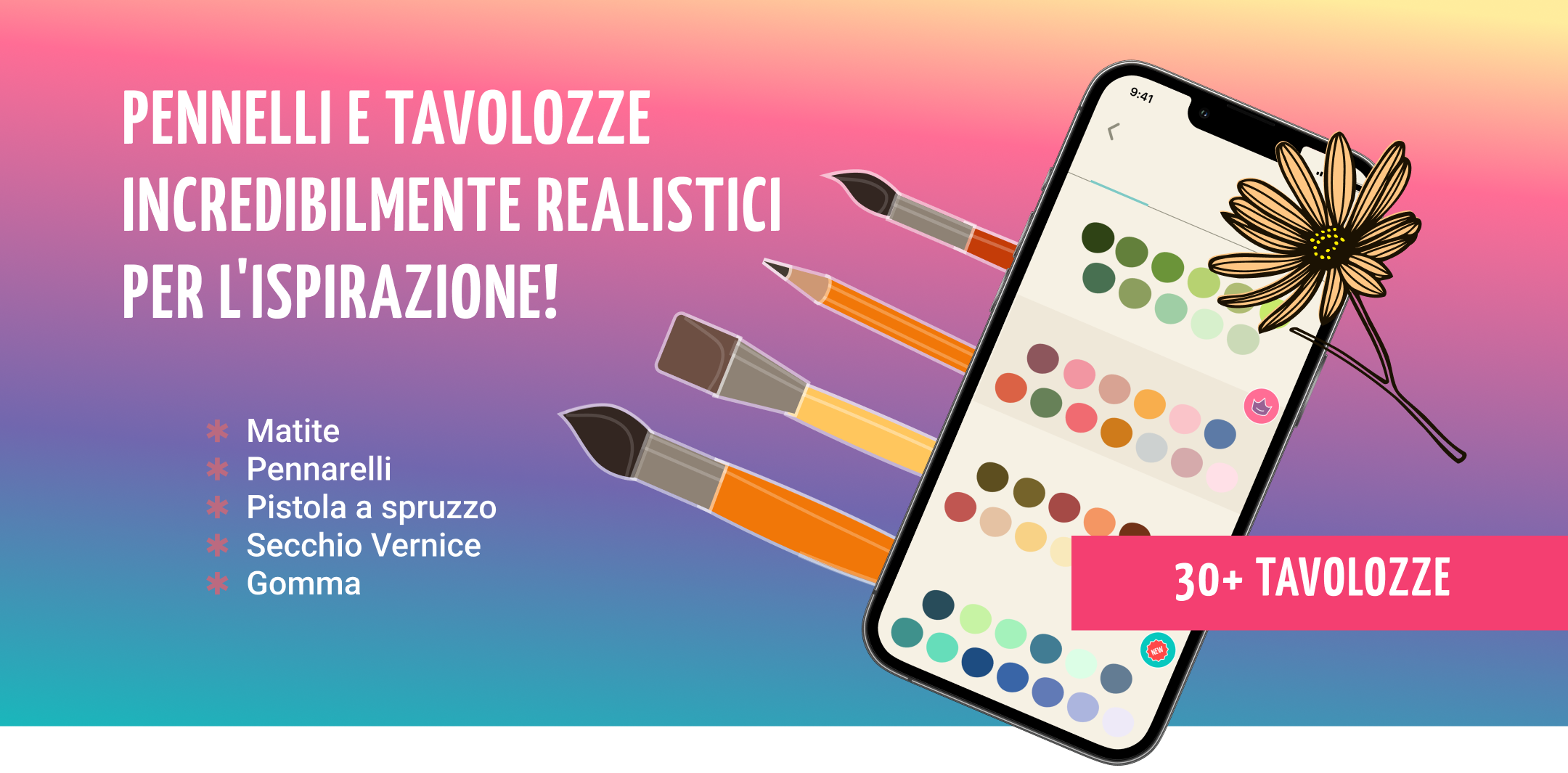 Dipingi con pennelli realistici