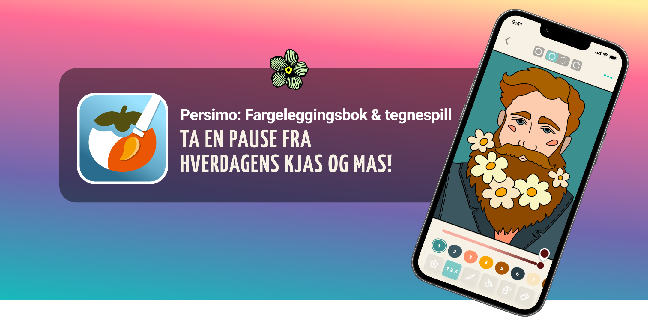 Å fargelegge sider for hvile og avslapning