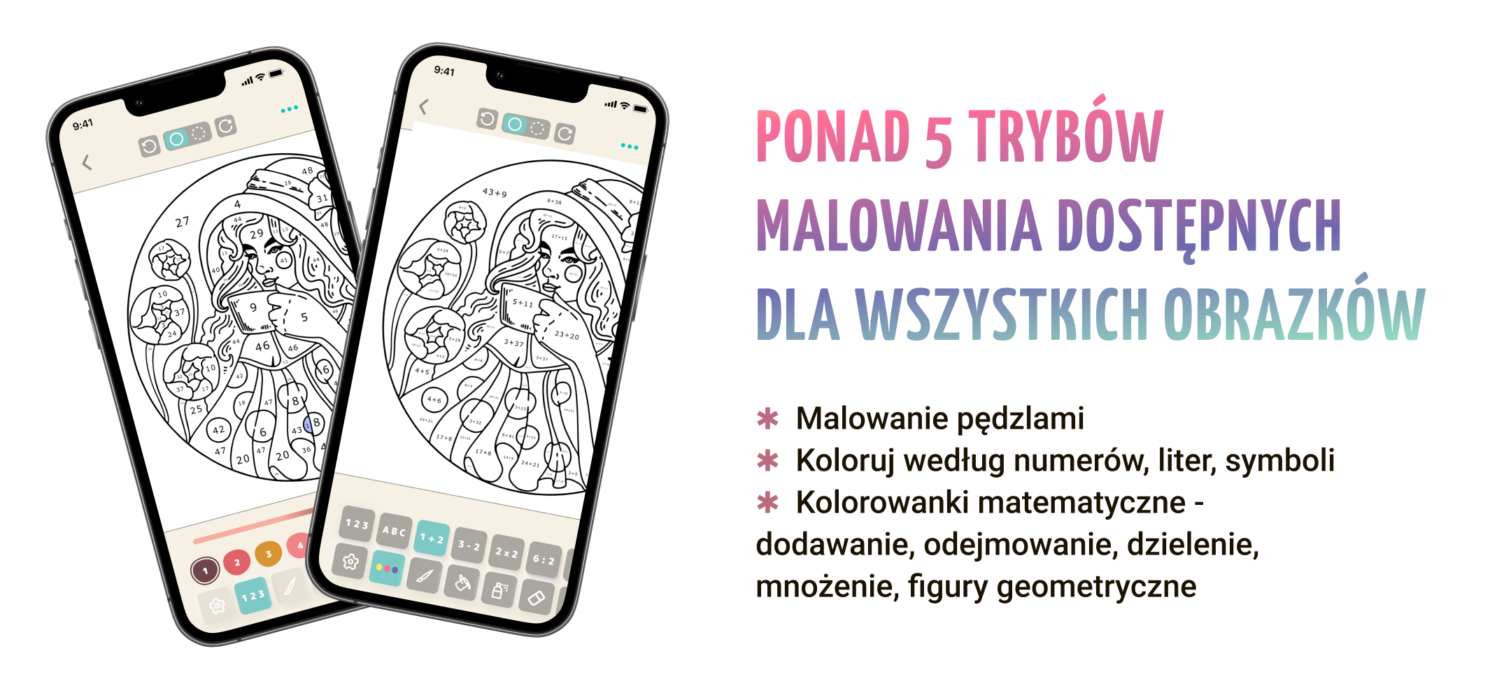 Użyj realistycznych pędzli lub graj według liczb