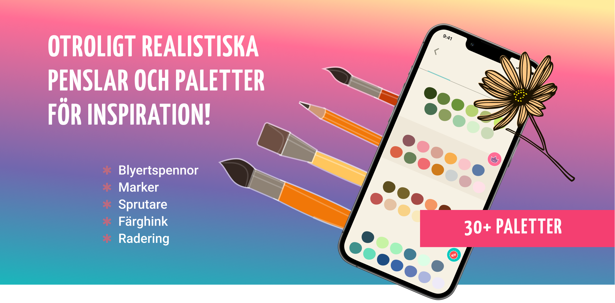 Måla med realistiska borstar