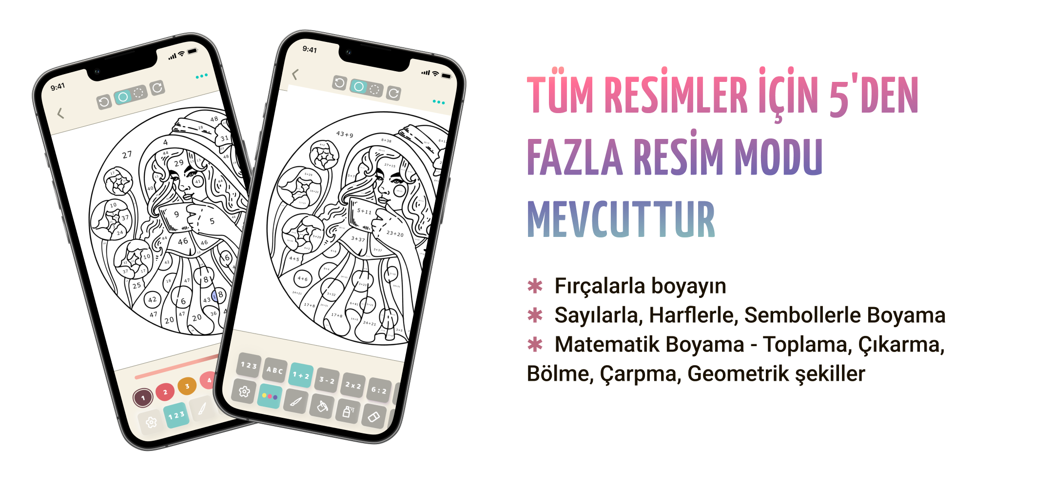 Gerçekçi fırçalar kullanın veya sayılarla oynatın