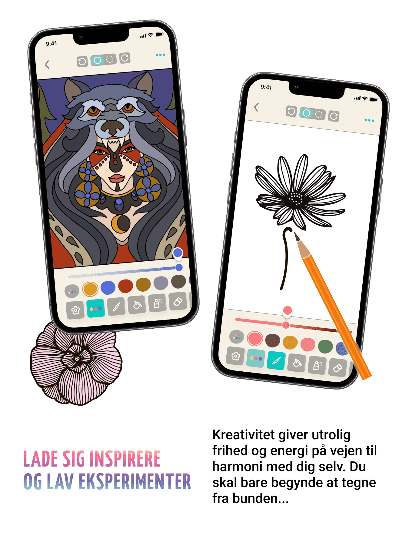 Farvelægningsapp - eksperiment og bliv inspireret