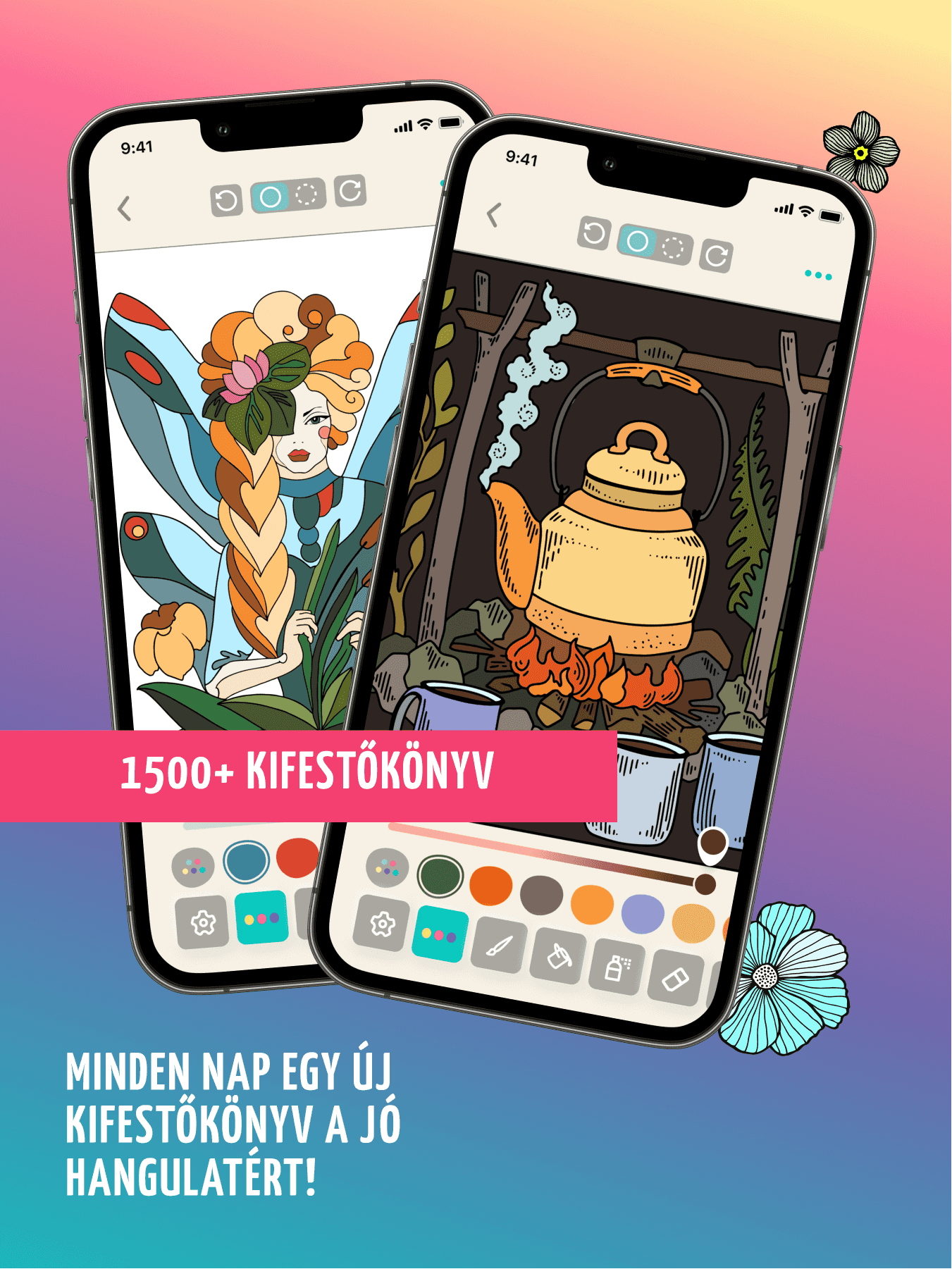 Színes színező oldalak minden nap