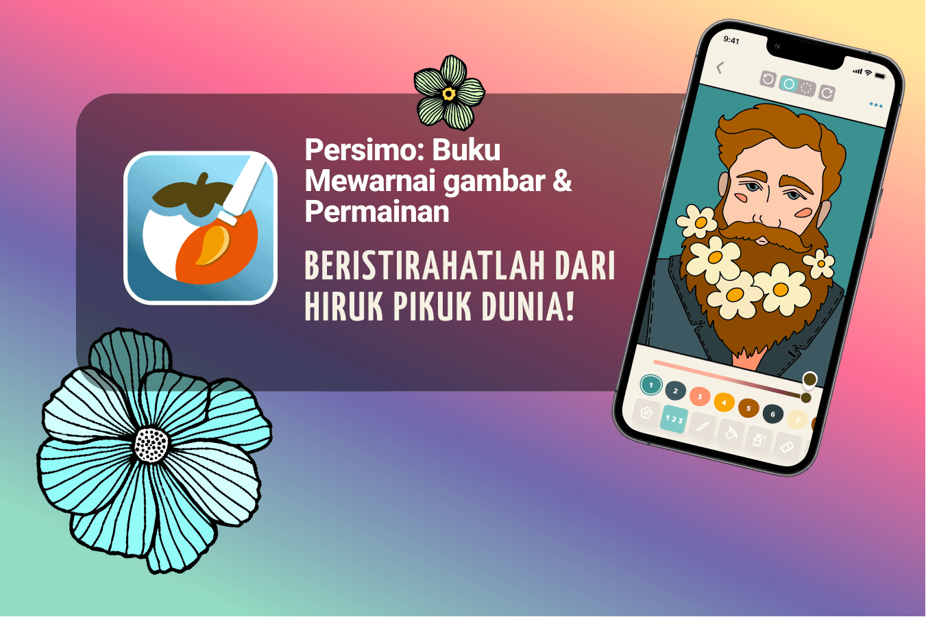 Halaman mewarnai untuk bersantai untuk telepon