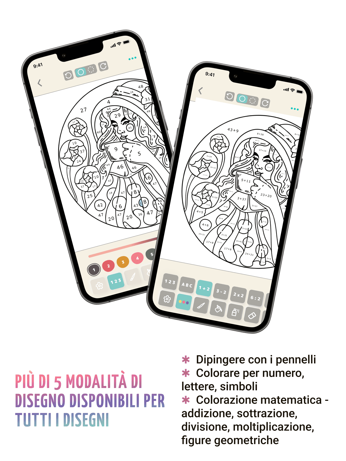Dipingere con pennelli o suonare per numeri e lettere