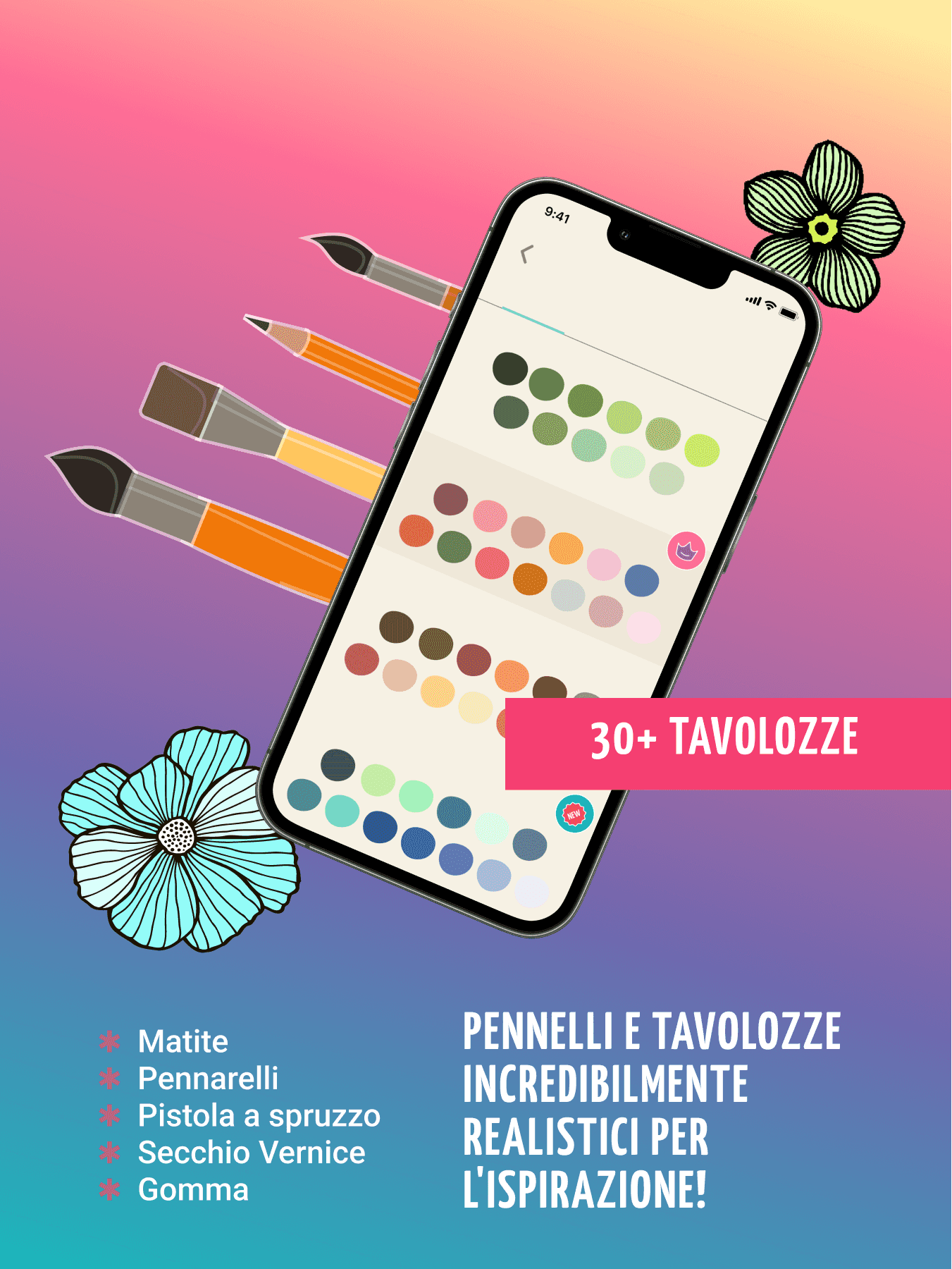 Usa le palette e i pennelli dellautore