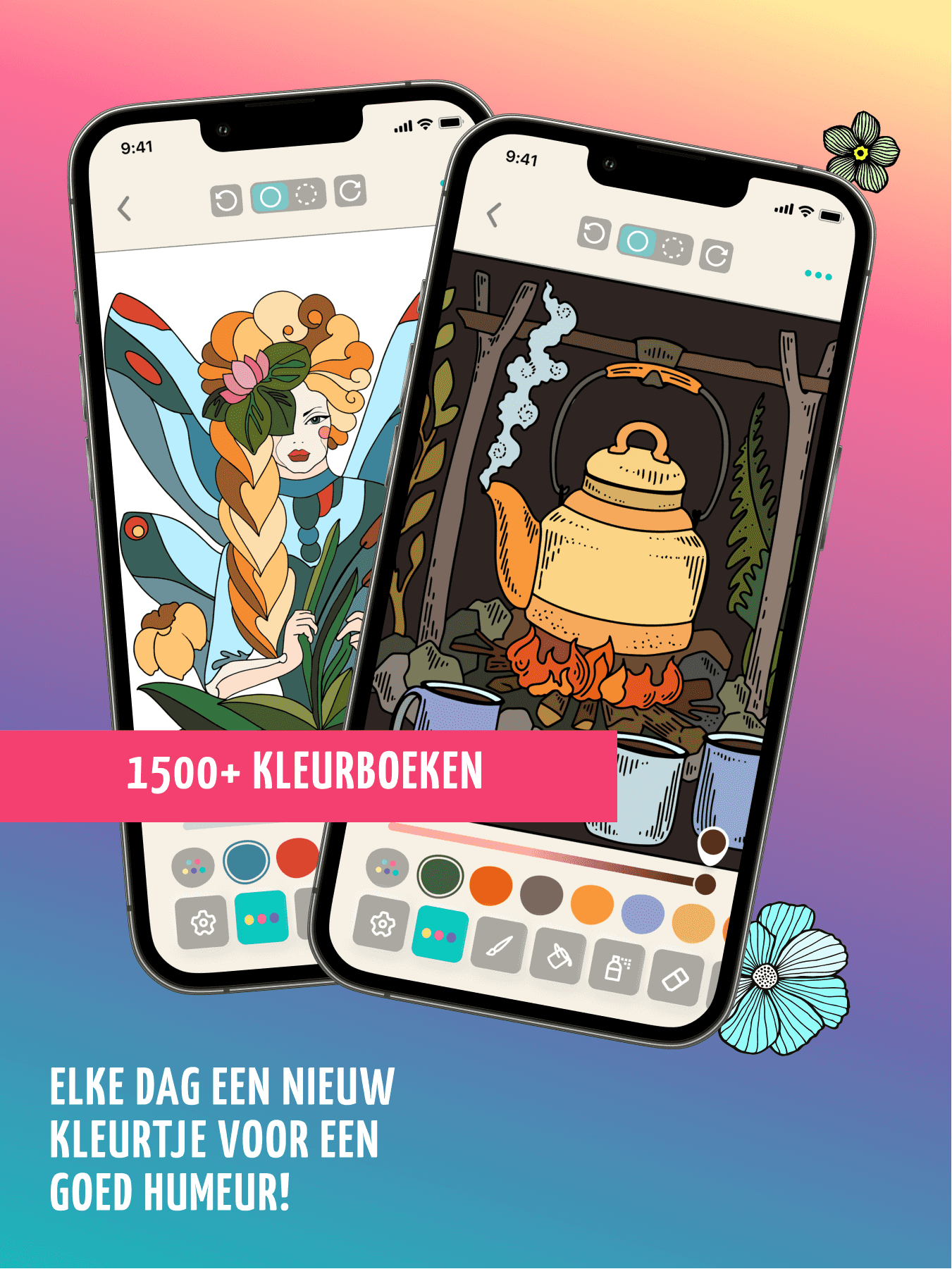 Kleur elke dag nieuwe kleurplaten