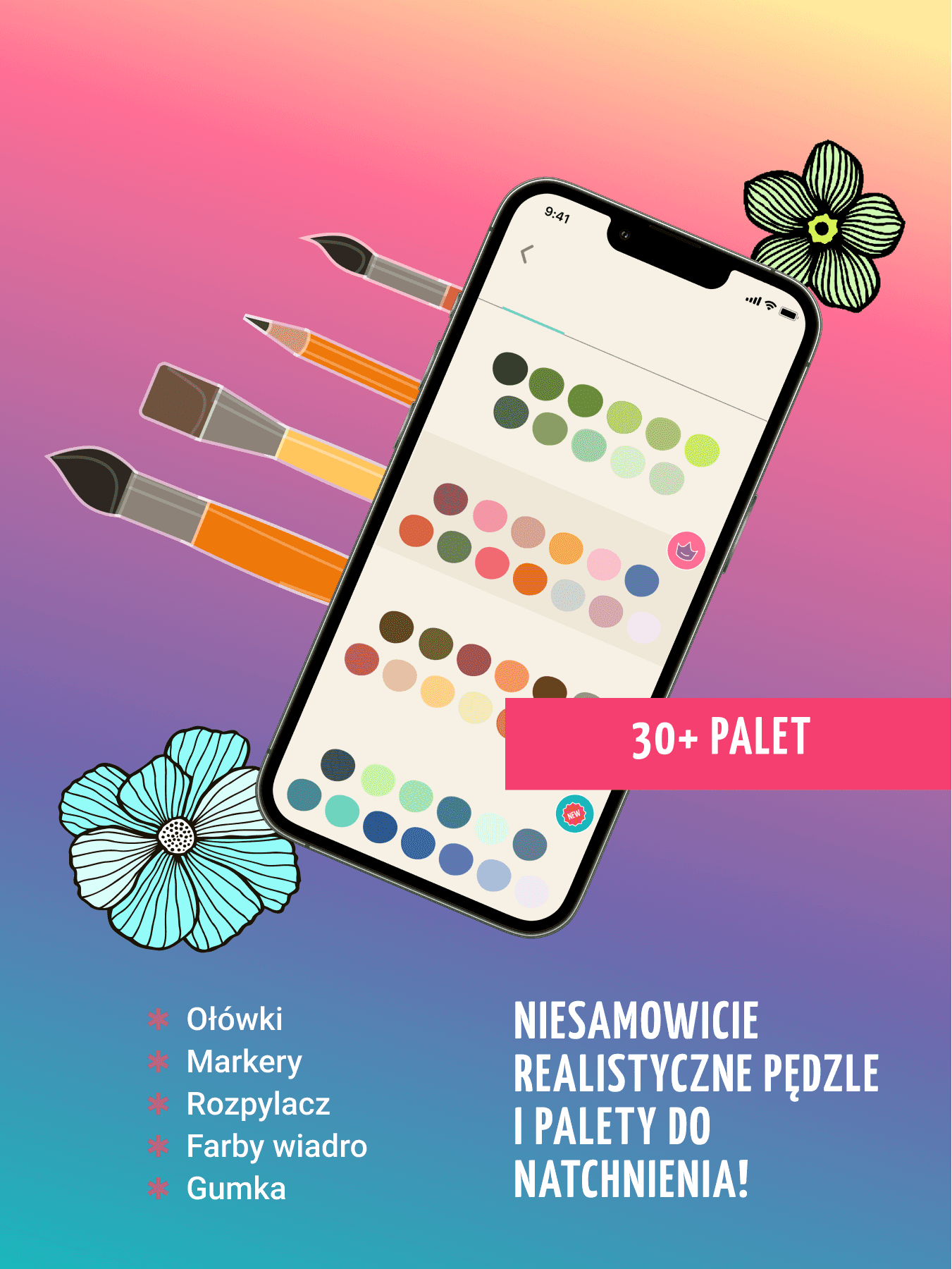 Użyj palet i pędzli autora