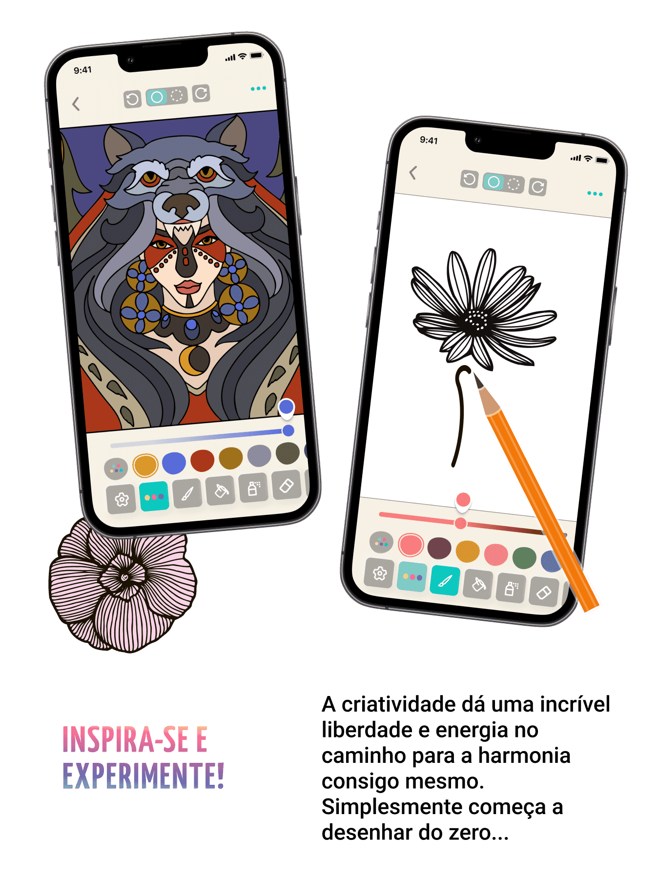 Aplicativo para colorir - Experimente e inspire