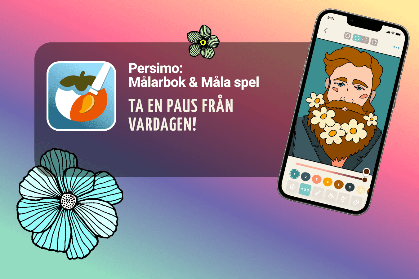 Målarbok för att koppla av för telefon