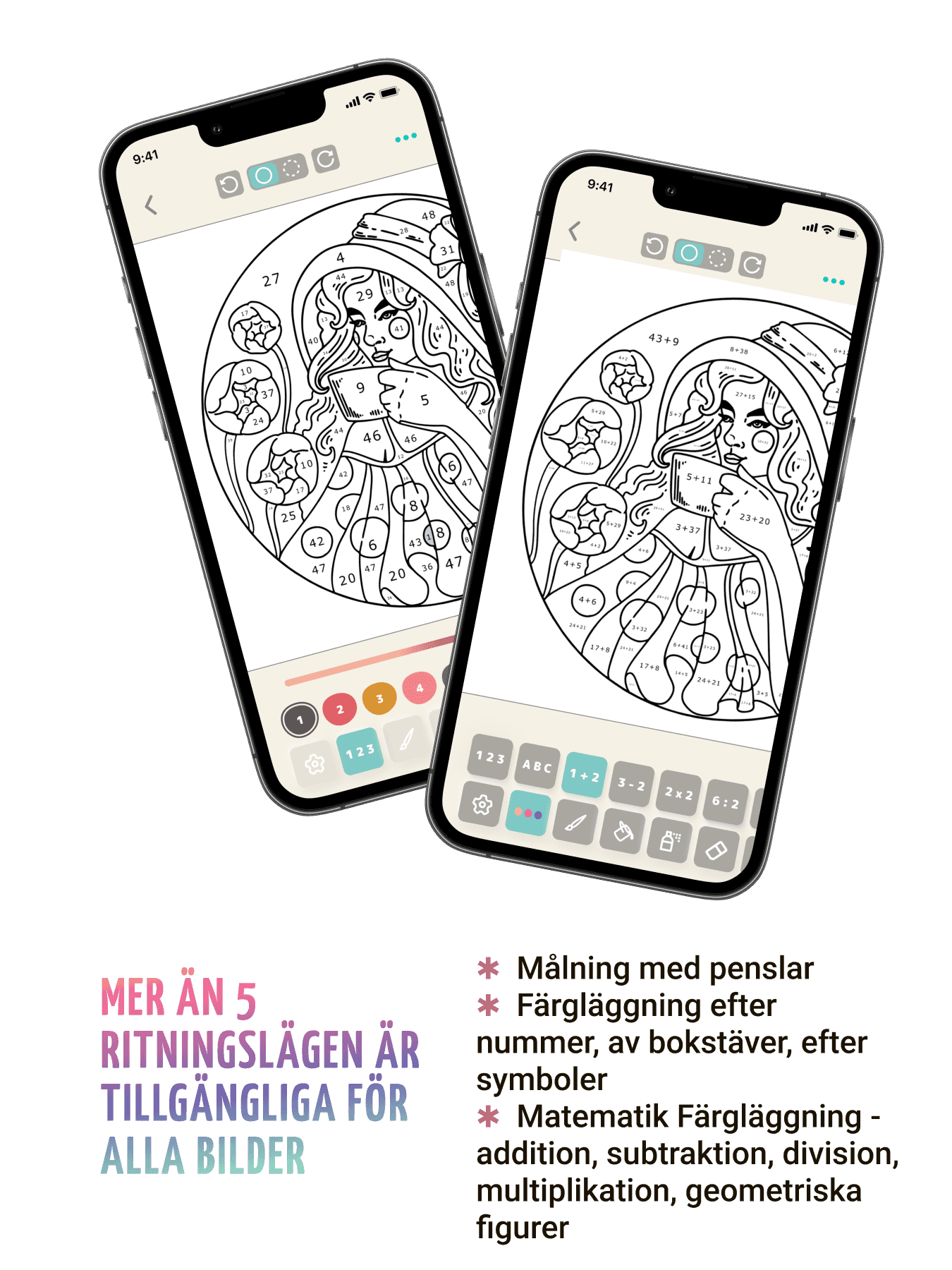 Måla med borstar eller spela med siffror