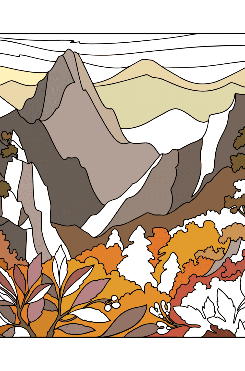 Autumn in colorado coloring page coloring for adults
