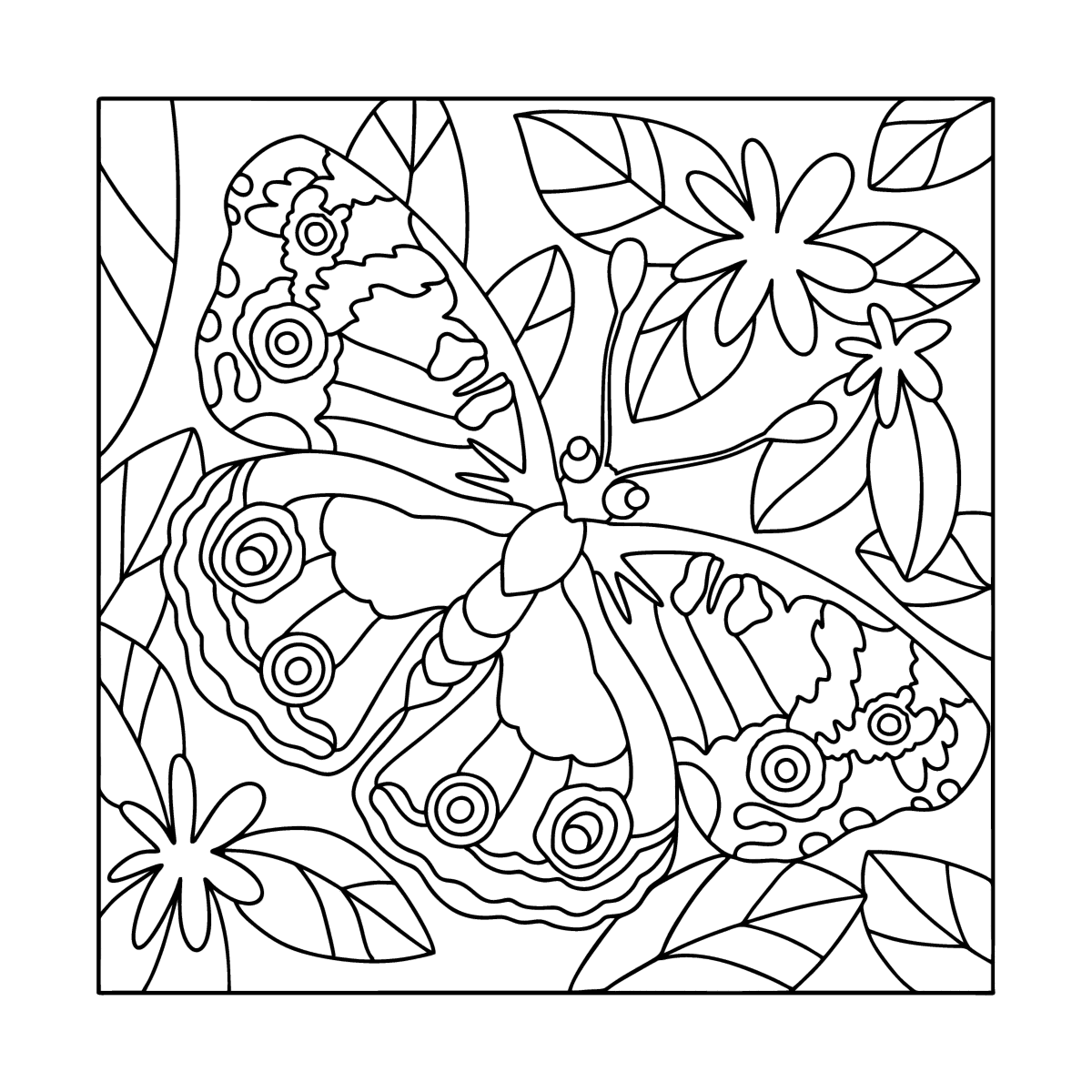 Cute butterfly - Butterflies coloring pages for Adults Online