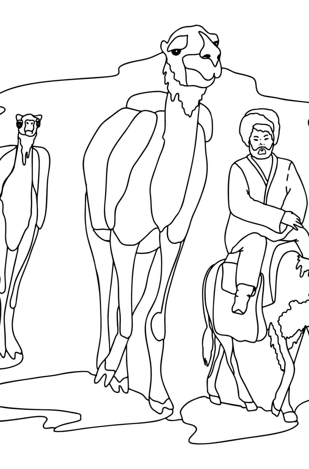 Camels coloring pages for Adults - Online or Printable