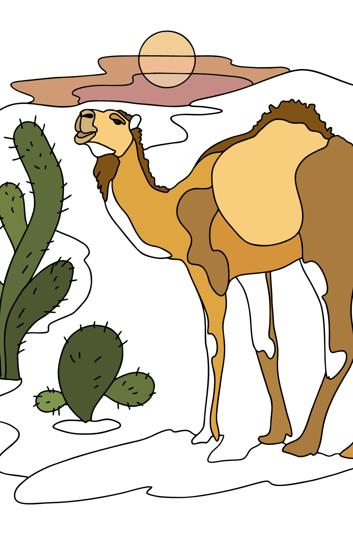 Dibujos Camellos para colorear para Adultos