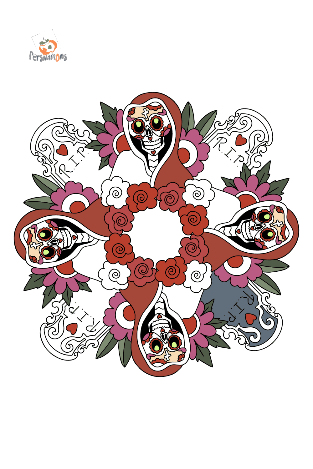 The day of the dead carnival coloring pages online