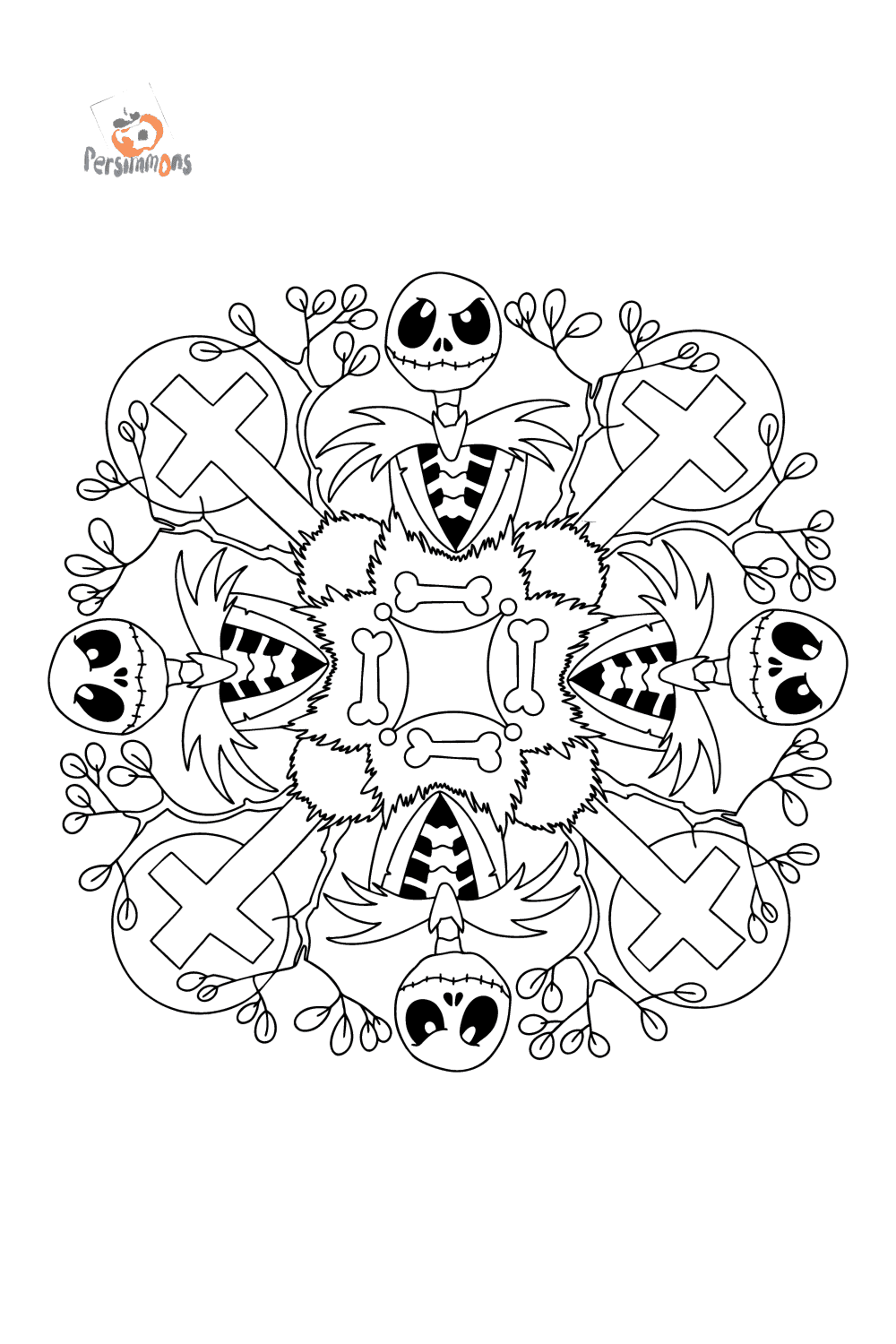 Mandala day of the dead carnival coloring pages online