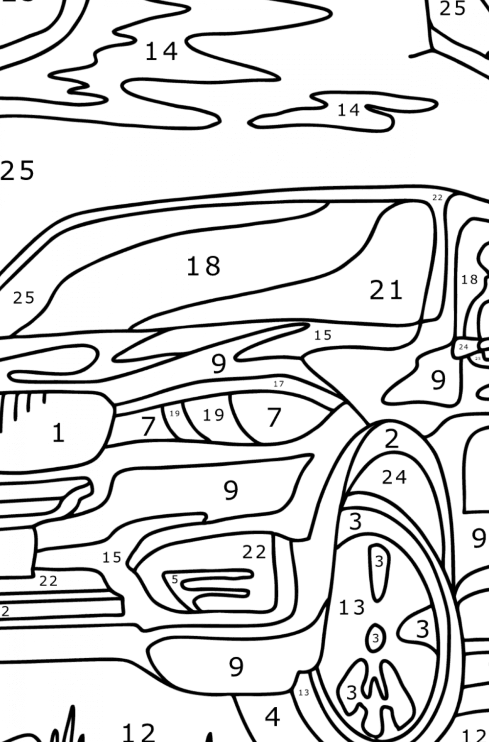 Crossover car - Cars coloring pages for Adults online and printable