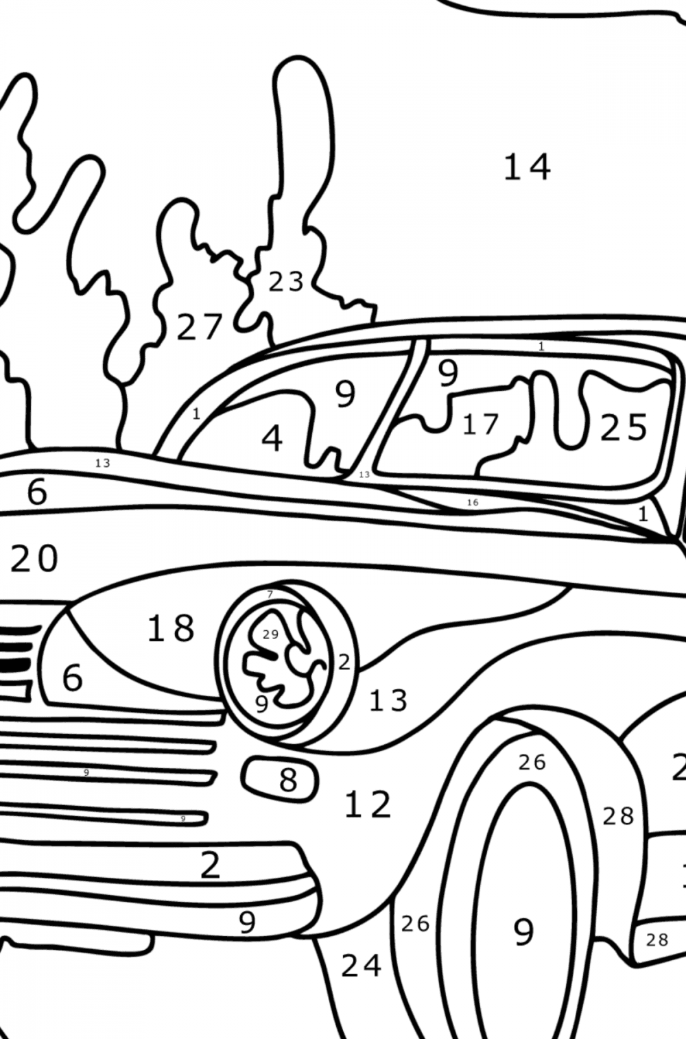 Ford - Cars coloring pages for Adults online and printable