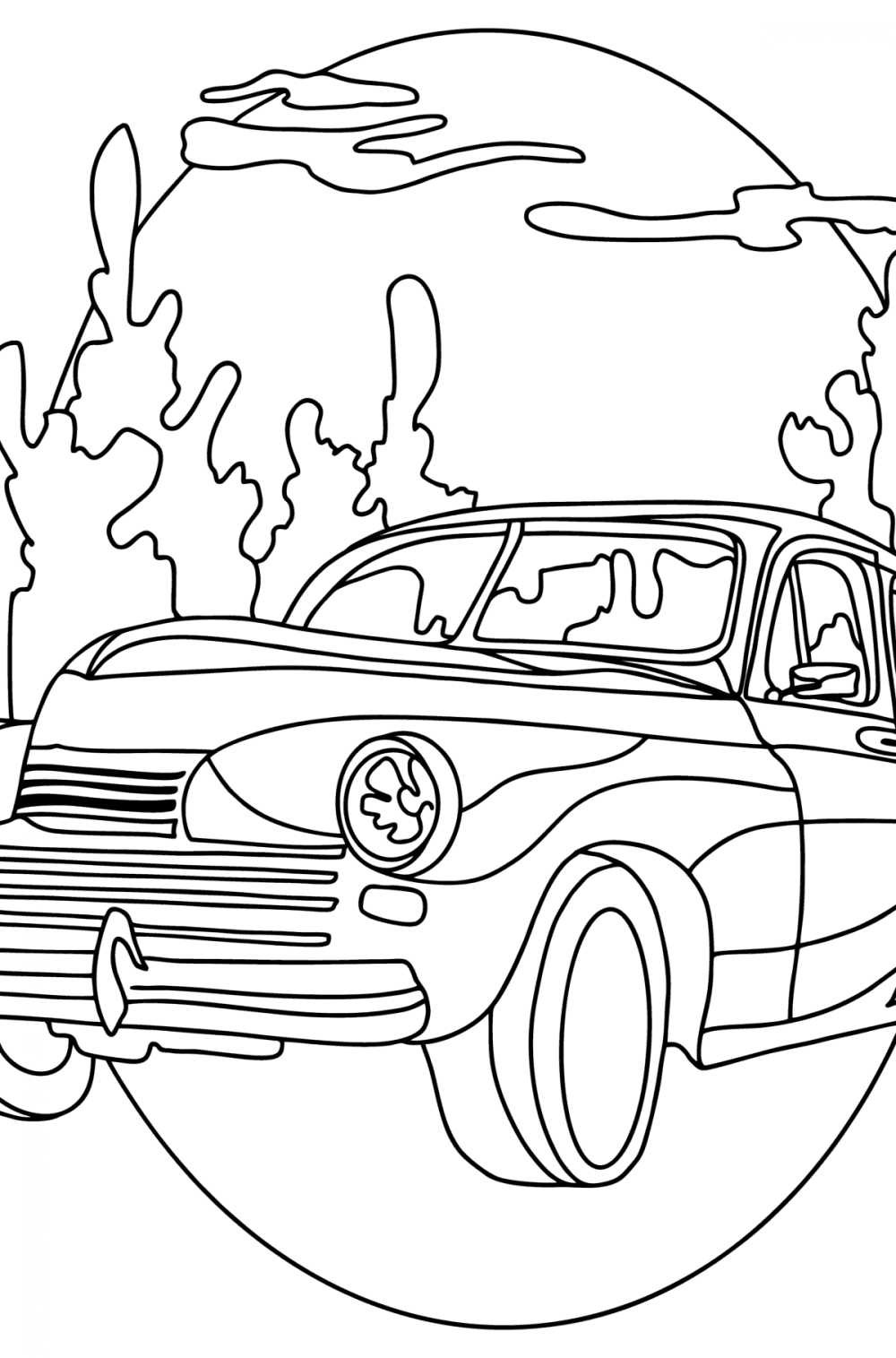 Cars coloring pages for Adults - Online or Printable