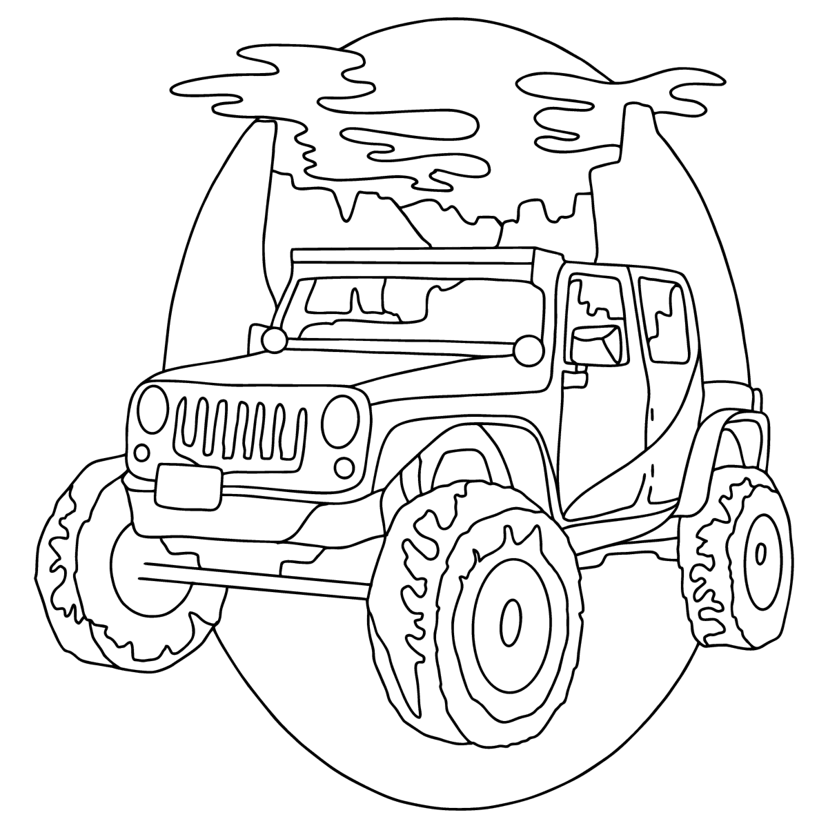 Car Coloring Page   Jeep ♥ Online, and Print for Free