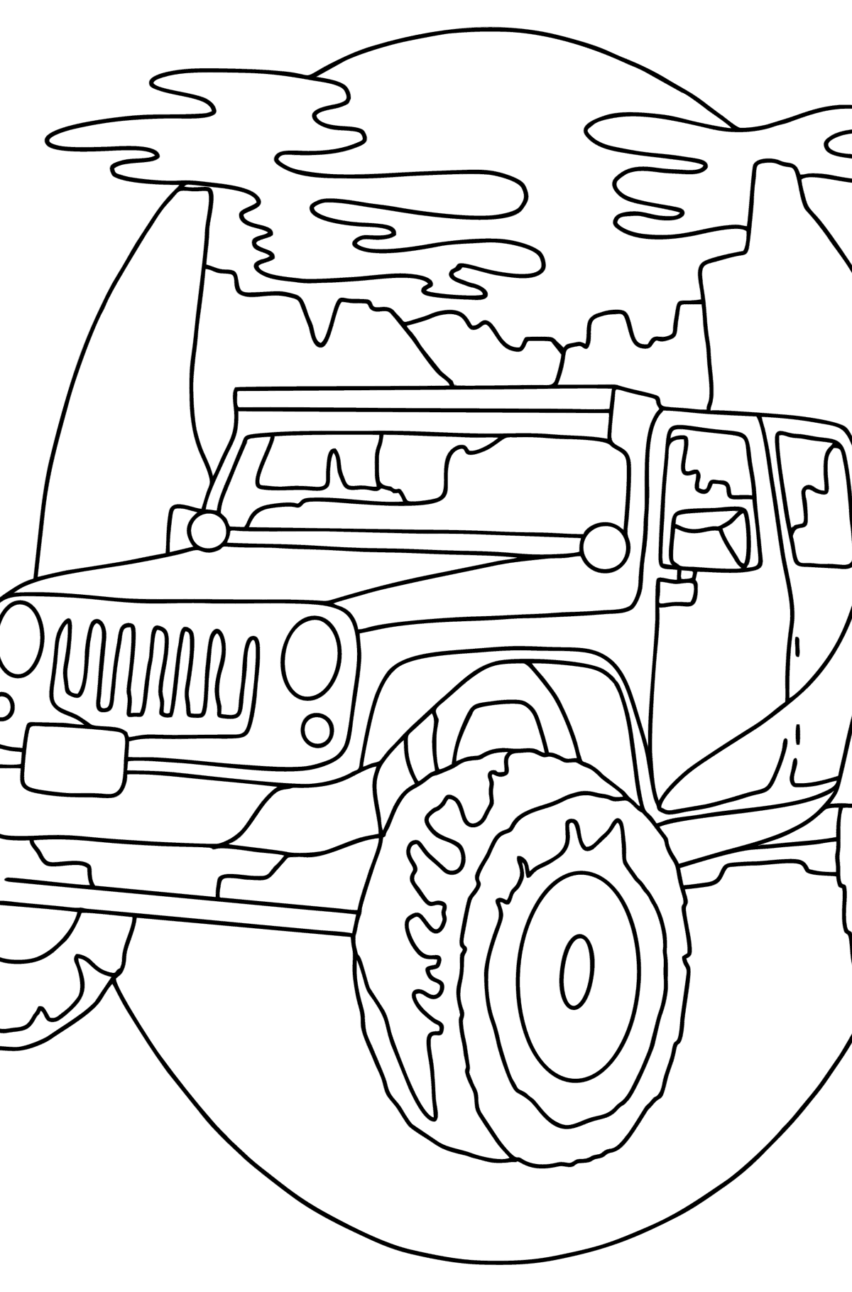 Jeep car   Cars coloring pages for Adults online and printable