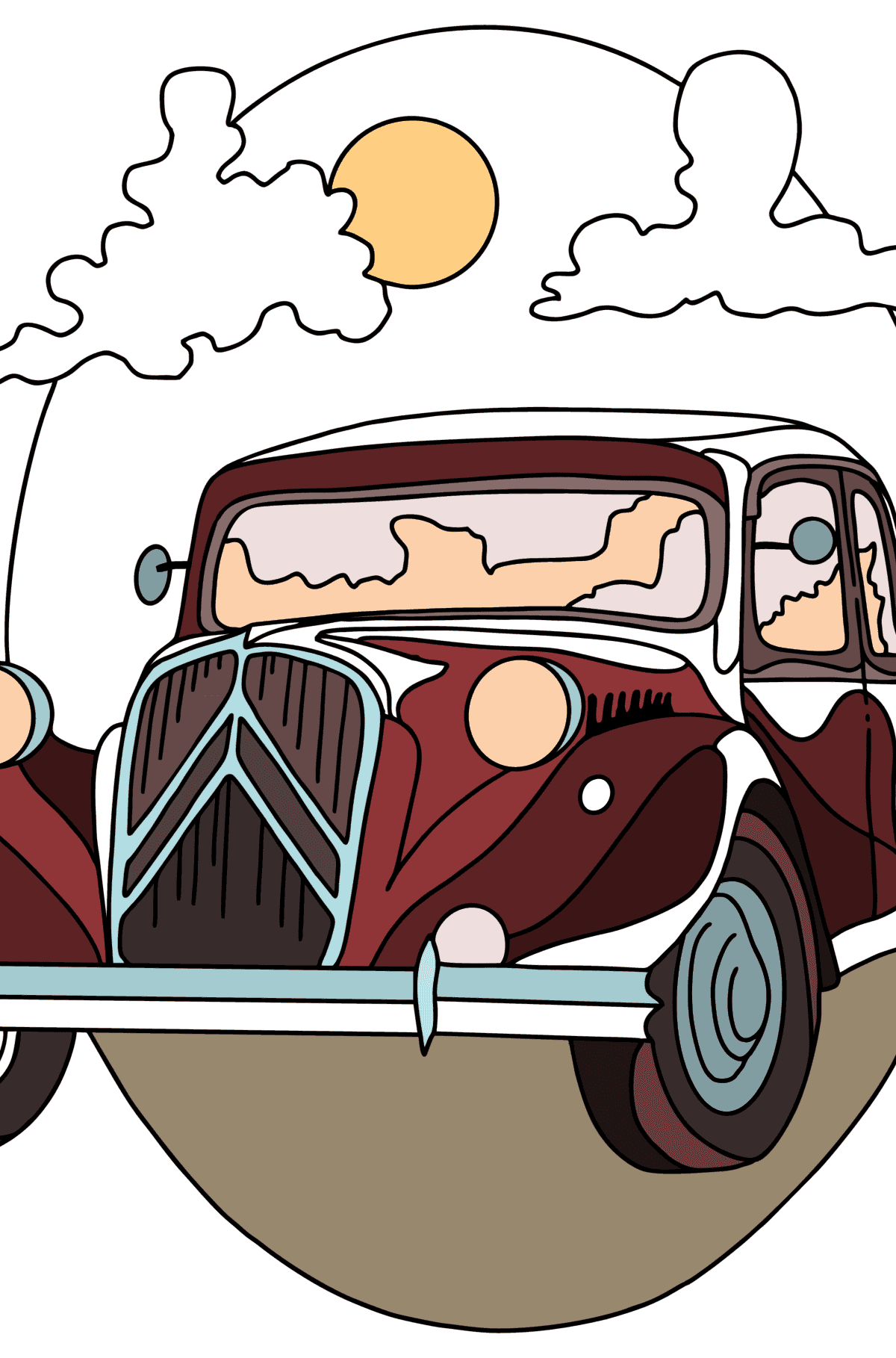 Coloriage Voiture ancienne - Coloriages pour adultes