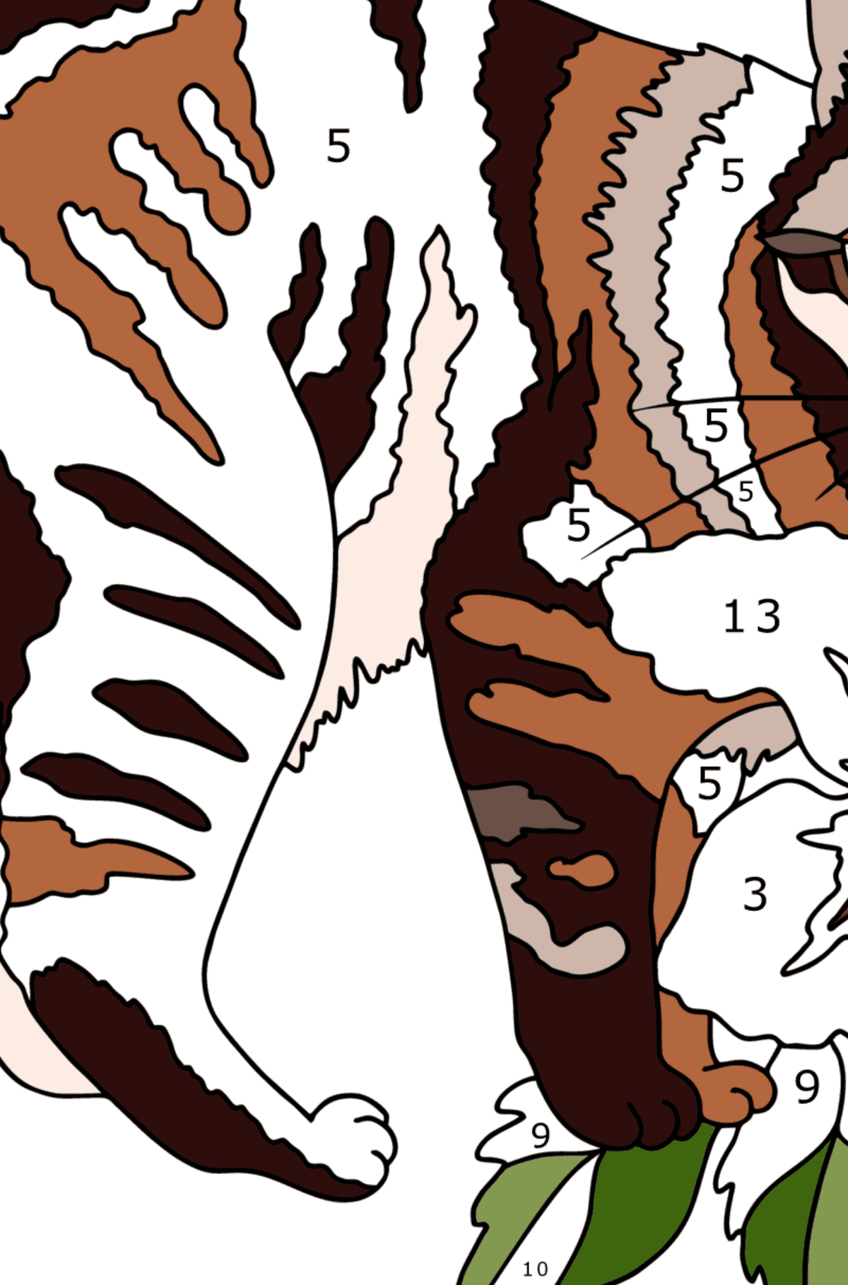 Alert cat coloring page - Coloring by Numbers for Adults