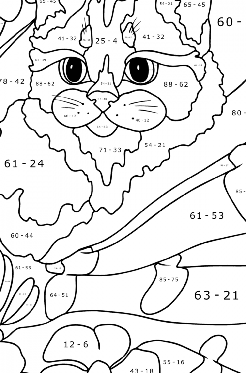 Gray kitten - Cats Coloring pages for Adults Online and Print