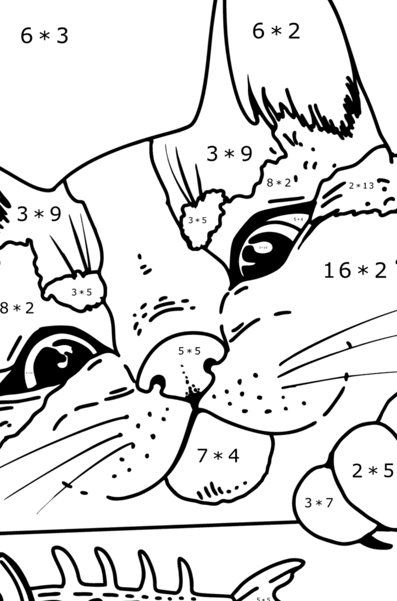 Mischievous cat - Cats Coloring pages for Adults Online and Print