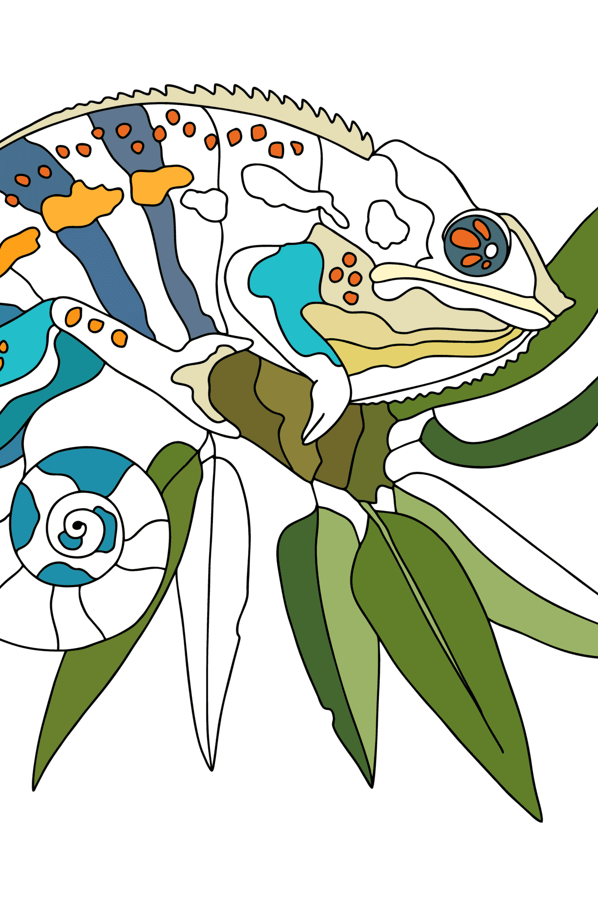 Blue Chameleon Chameleons Coloring Pages Online And P - vrogue.co