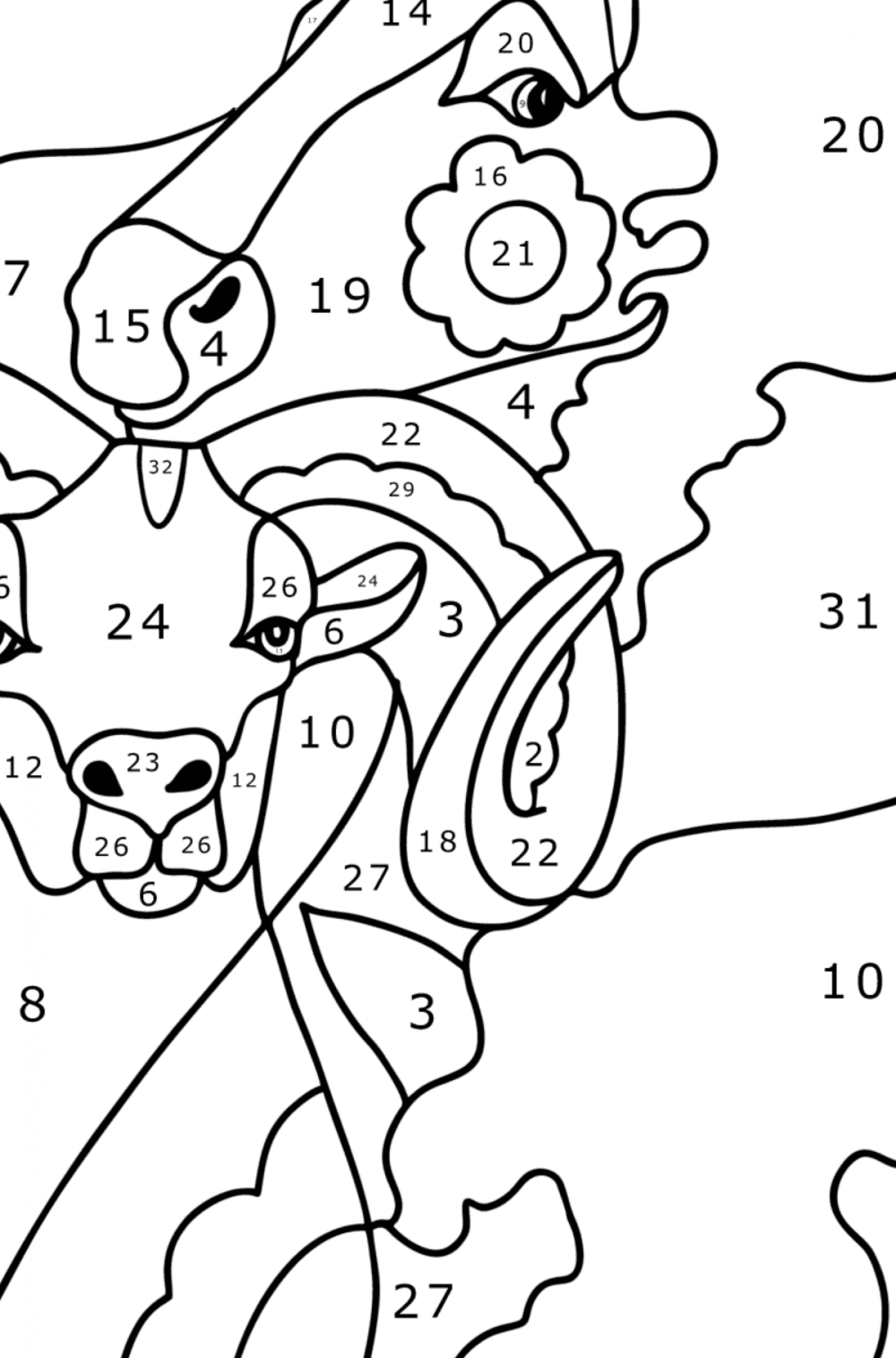 Year of the horse and goat - Chinese New Year coloring pages