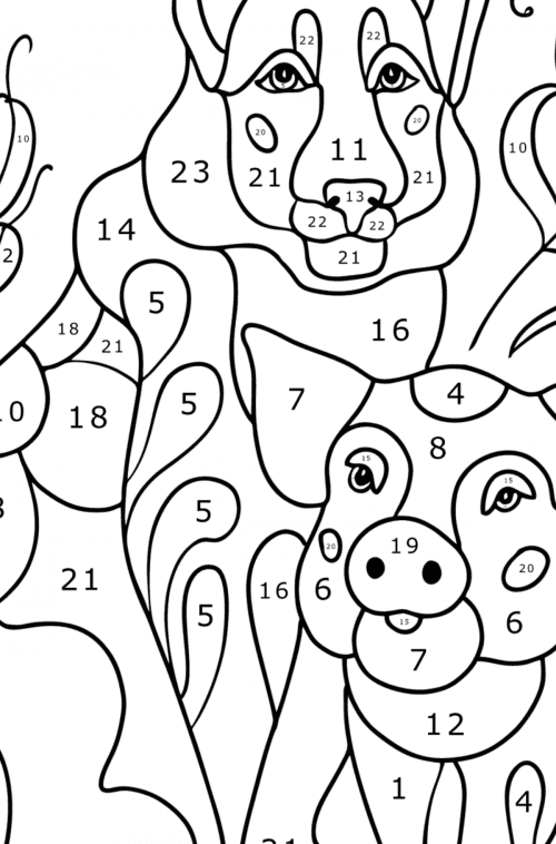 Year of the dog and pig - Chinese New Year coloring pages