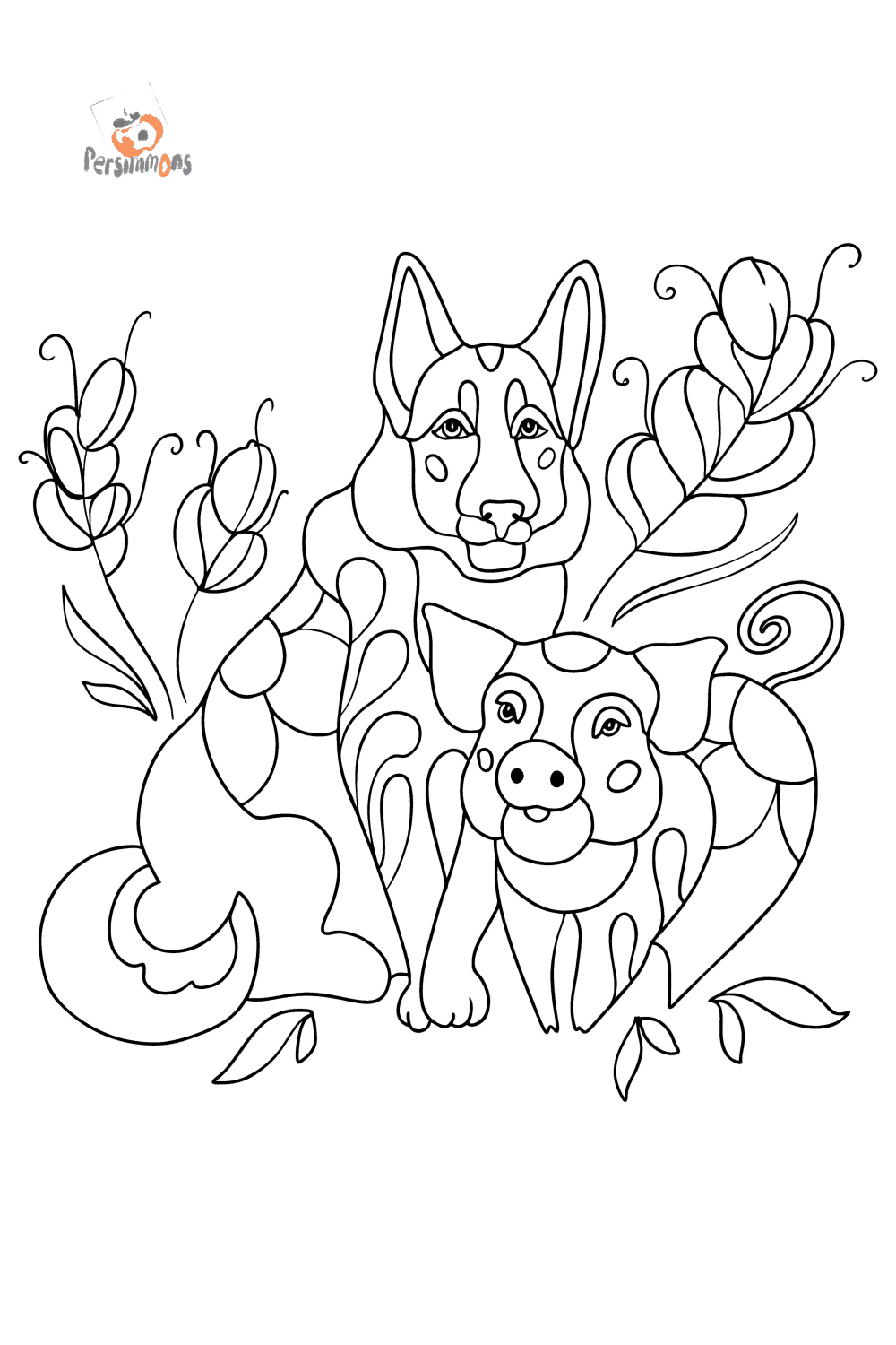 Year of the dog and pig - Chinese New Year coloring pages