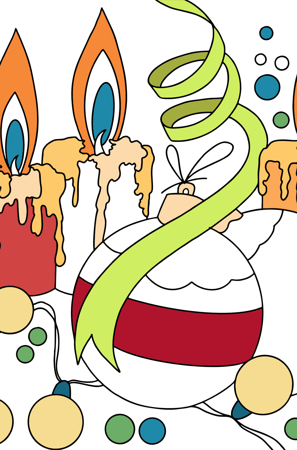 Christmas candles christmas coloring pages online and printable