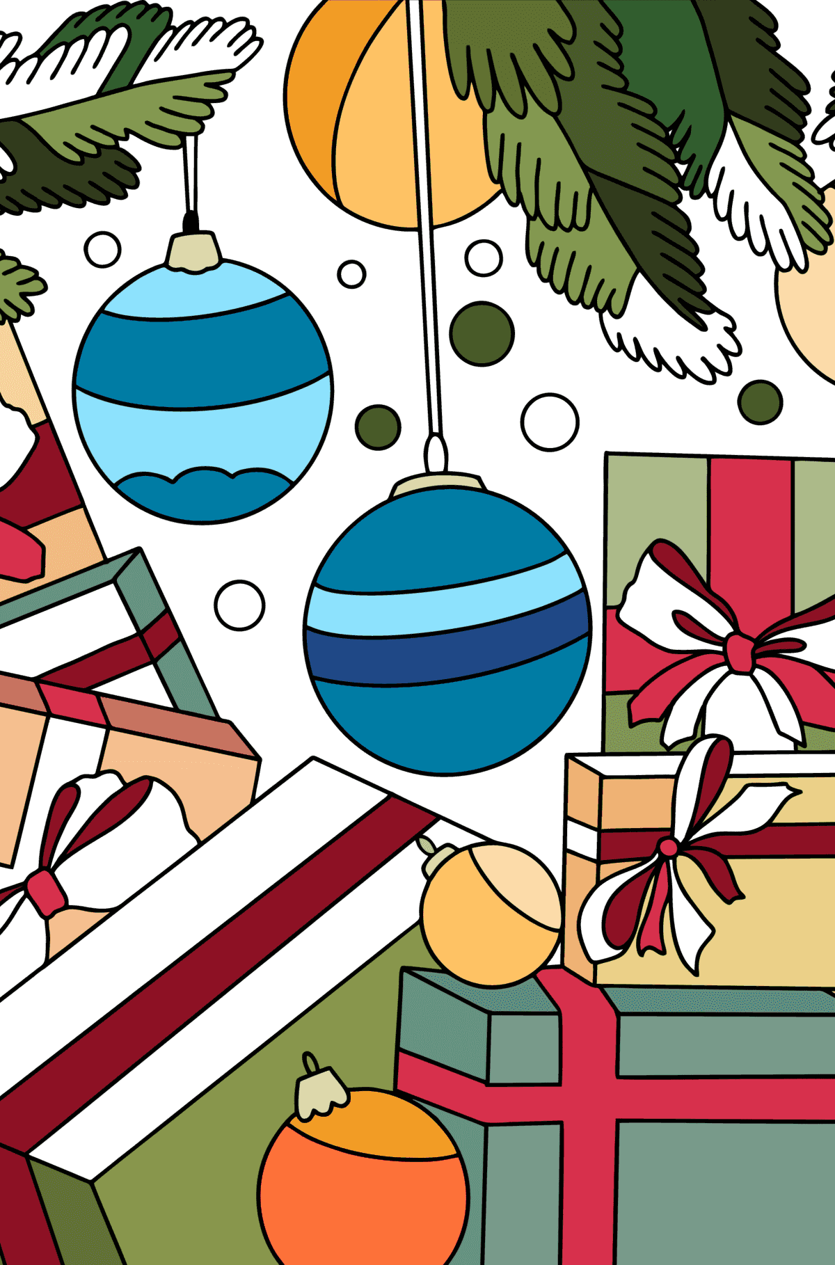 Desenho Presentes debaixo da árvore para colorir - Imagens para Colorir para adultos