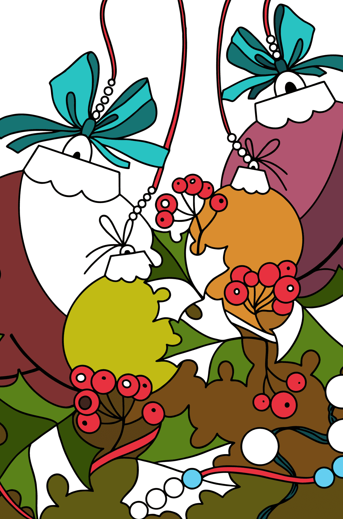Kleurplaat Kerst versiering  - kleurboek voor volwassenen