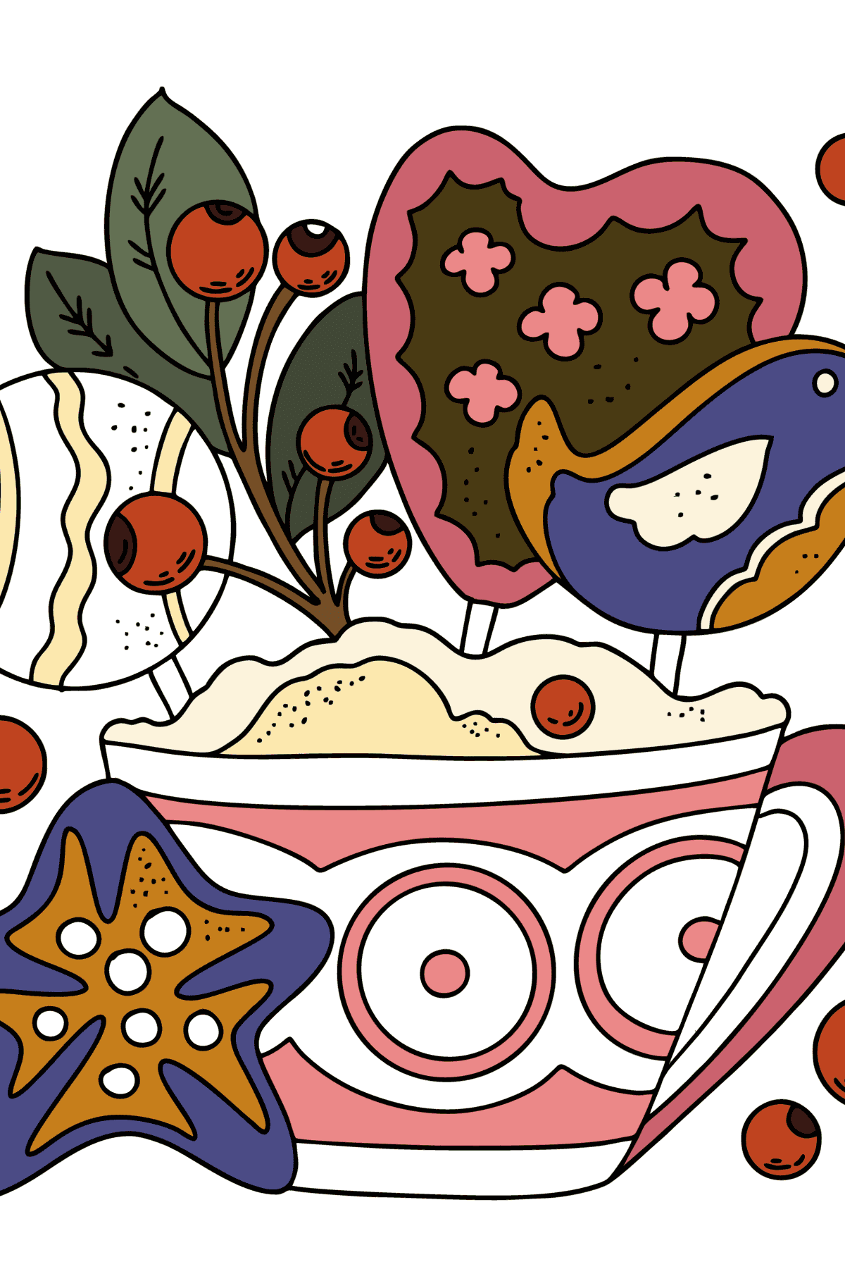 Desenho Pão de gengibre no palito para colorir - Imagens para Colorir para adultos