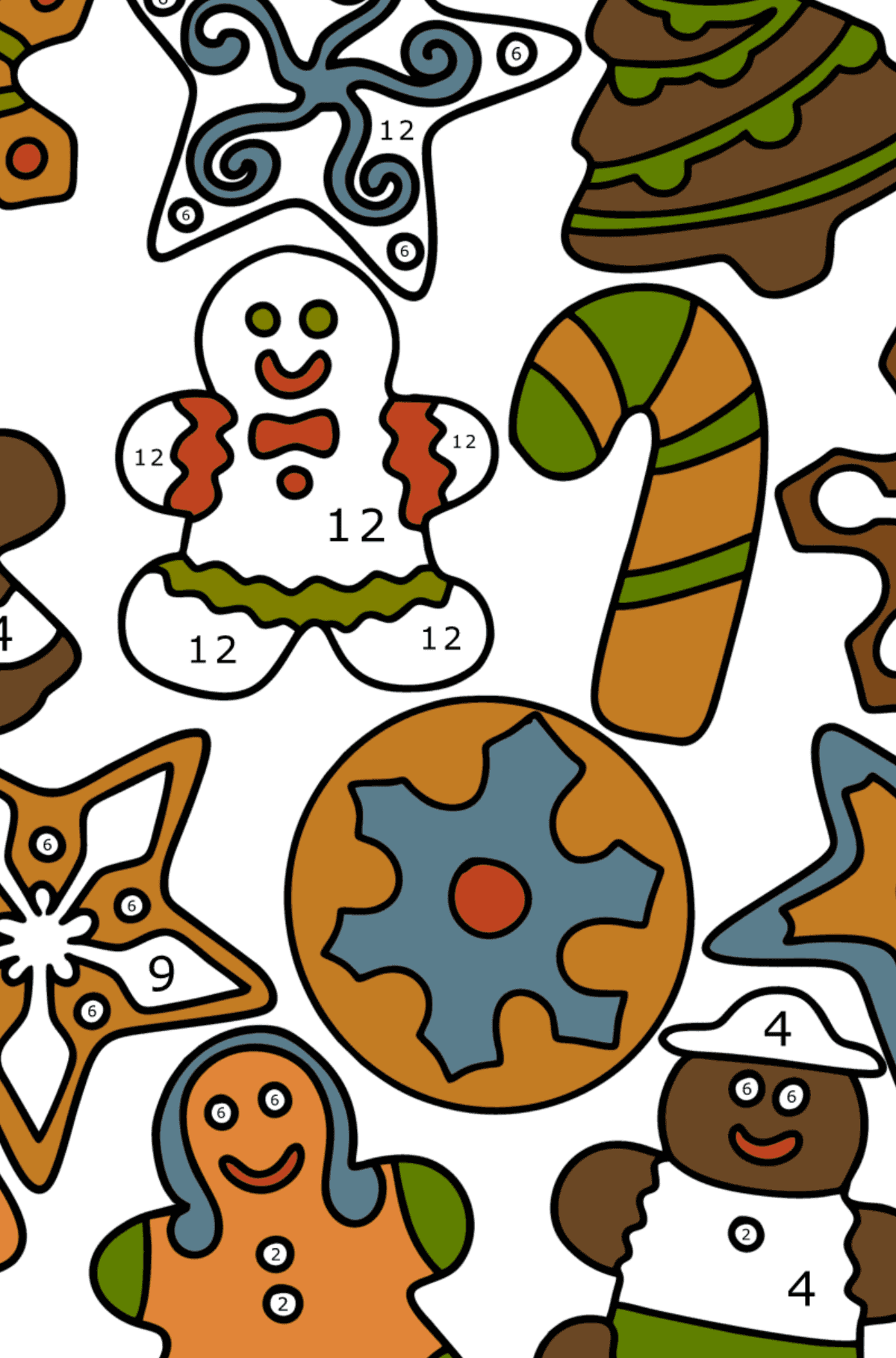 Målarbild Pepparkaksset - spela efter siffror för vuxna